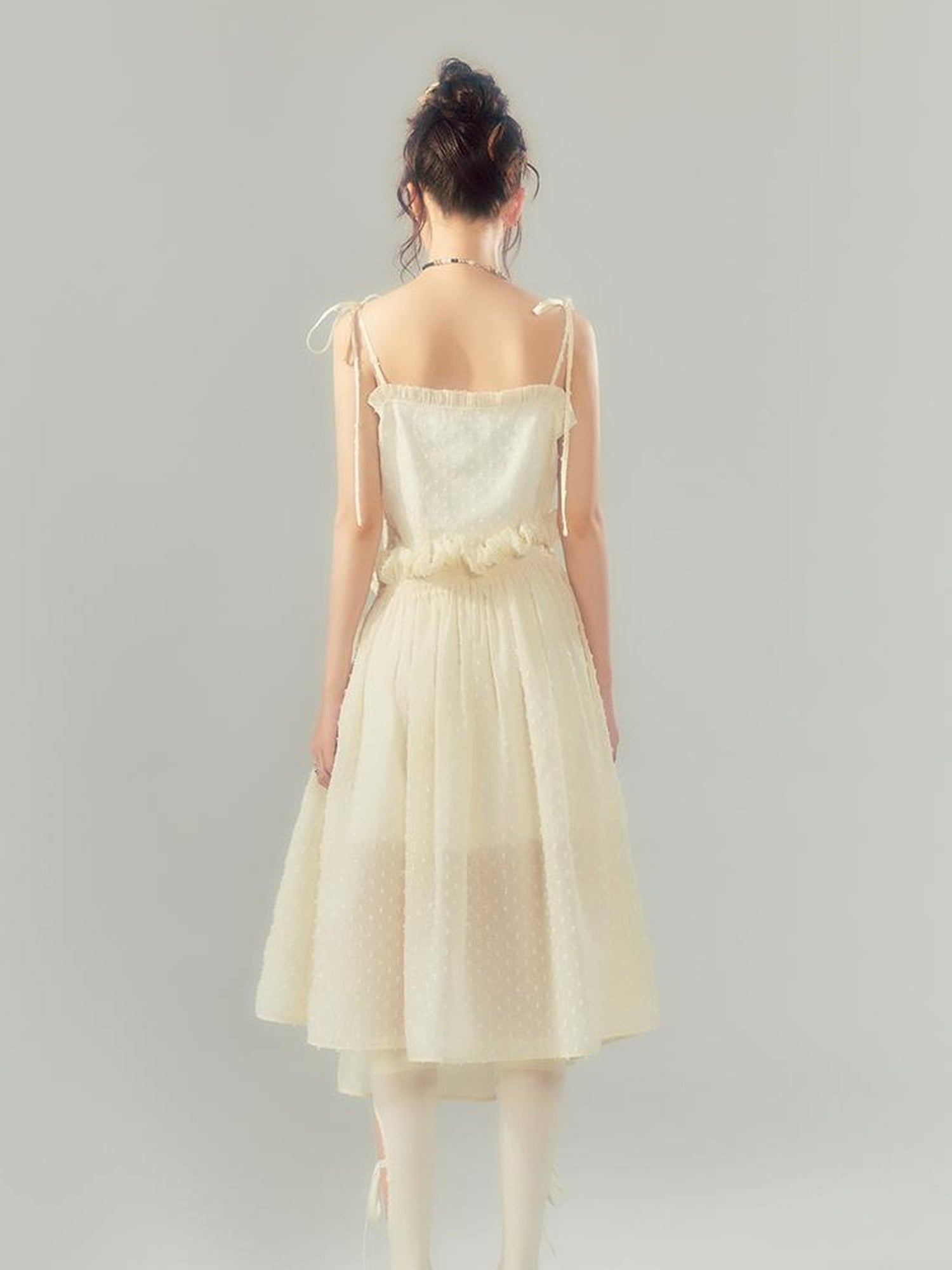 DIDDI MODA Floral Lace A Line Mini Dress With Ruffles