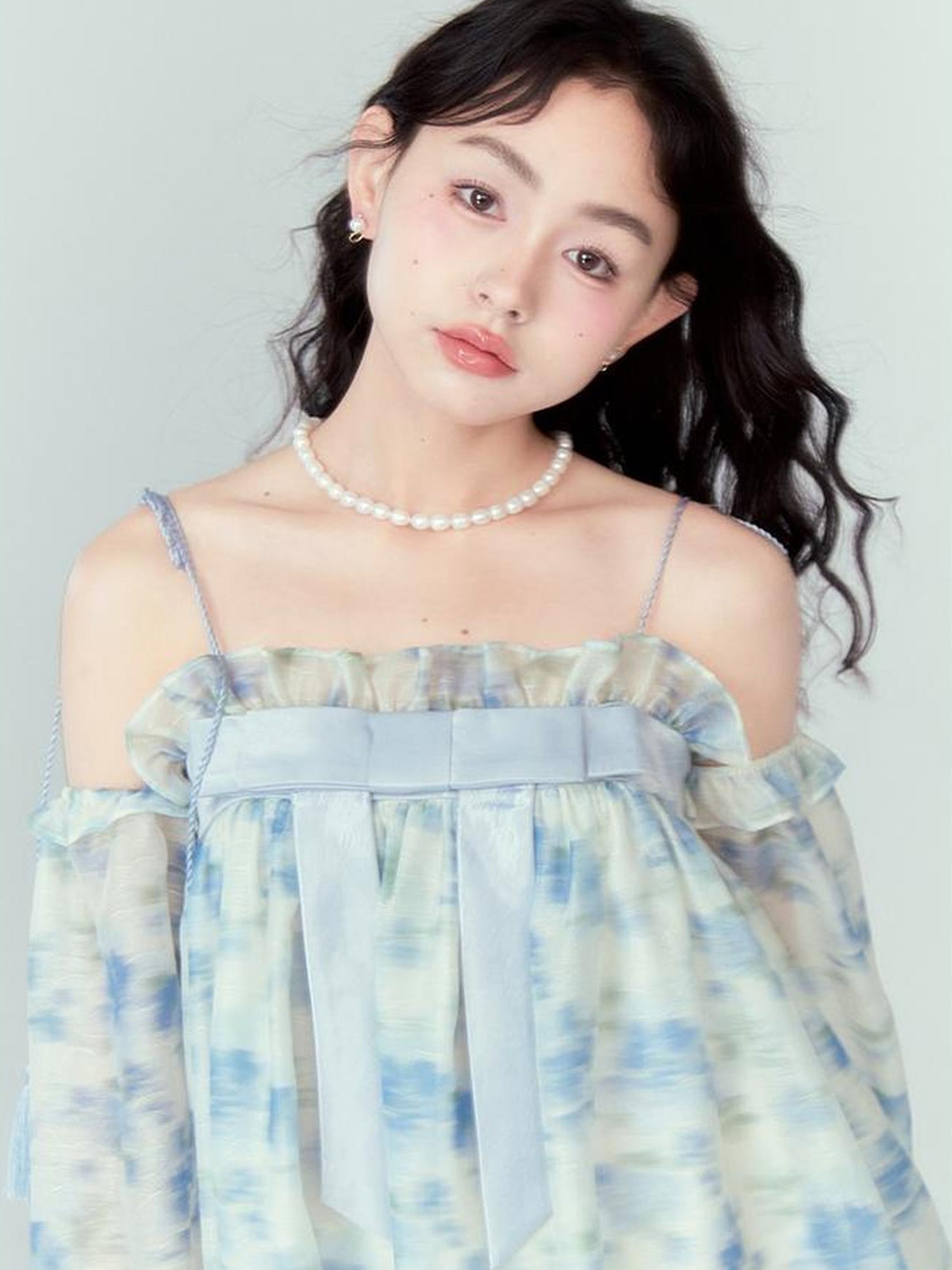 DIDDI MODA Floral Lace Bow Asymmetrical Hem Dress