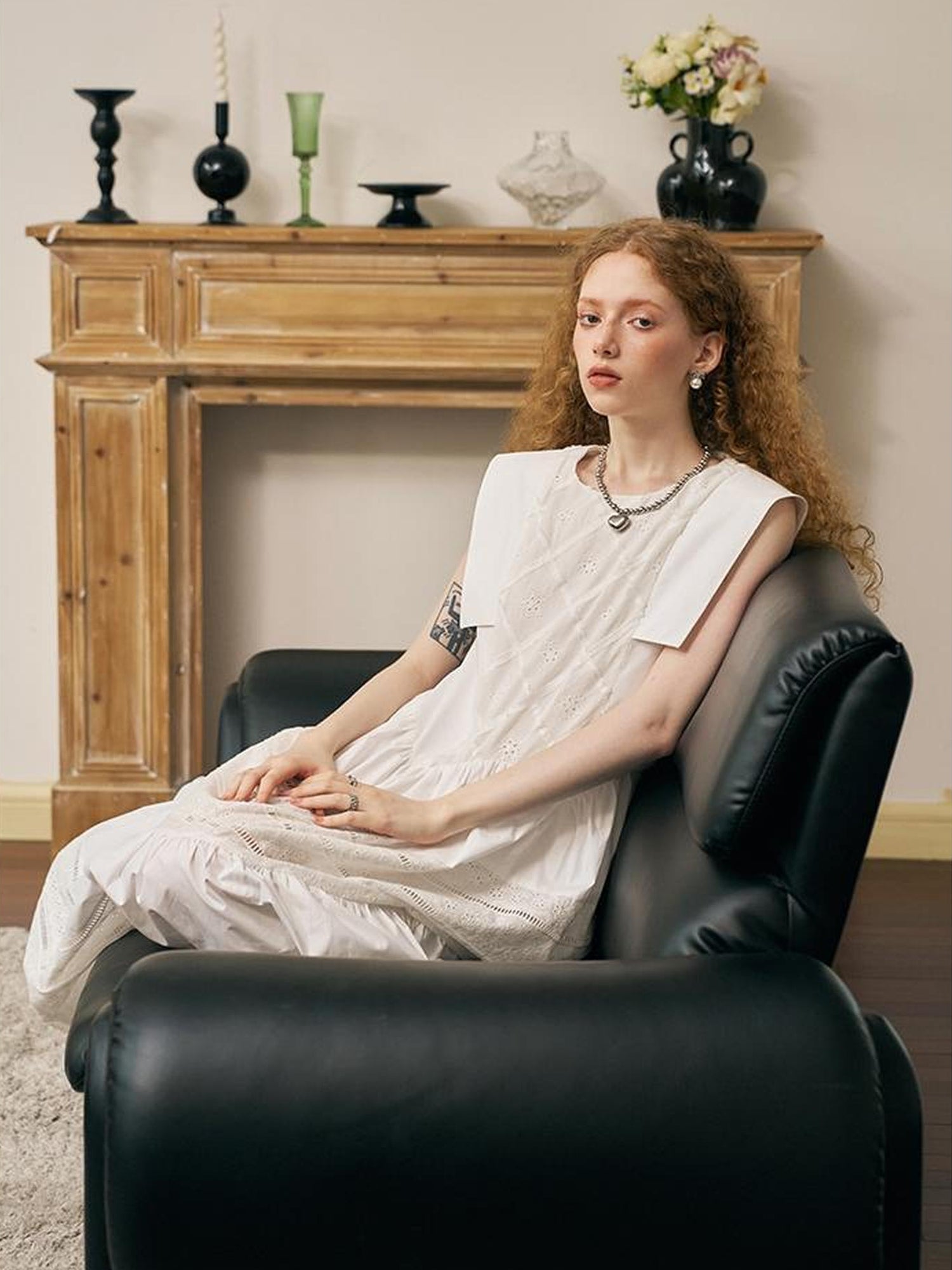 DIDDI MODA Floral Lace French Sleeve Dress