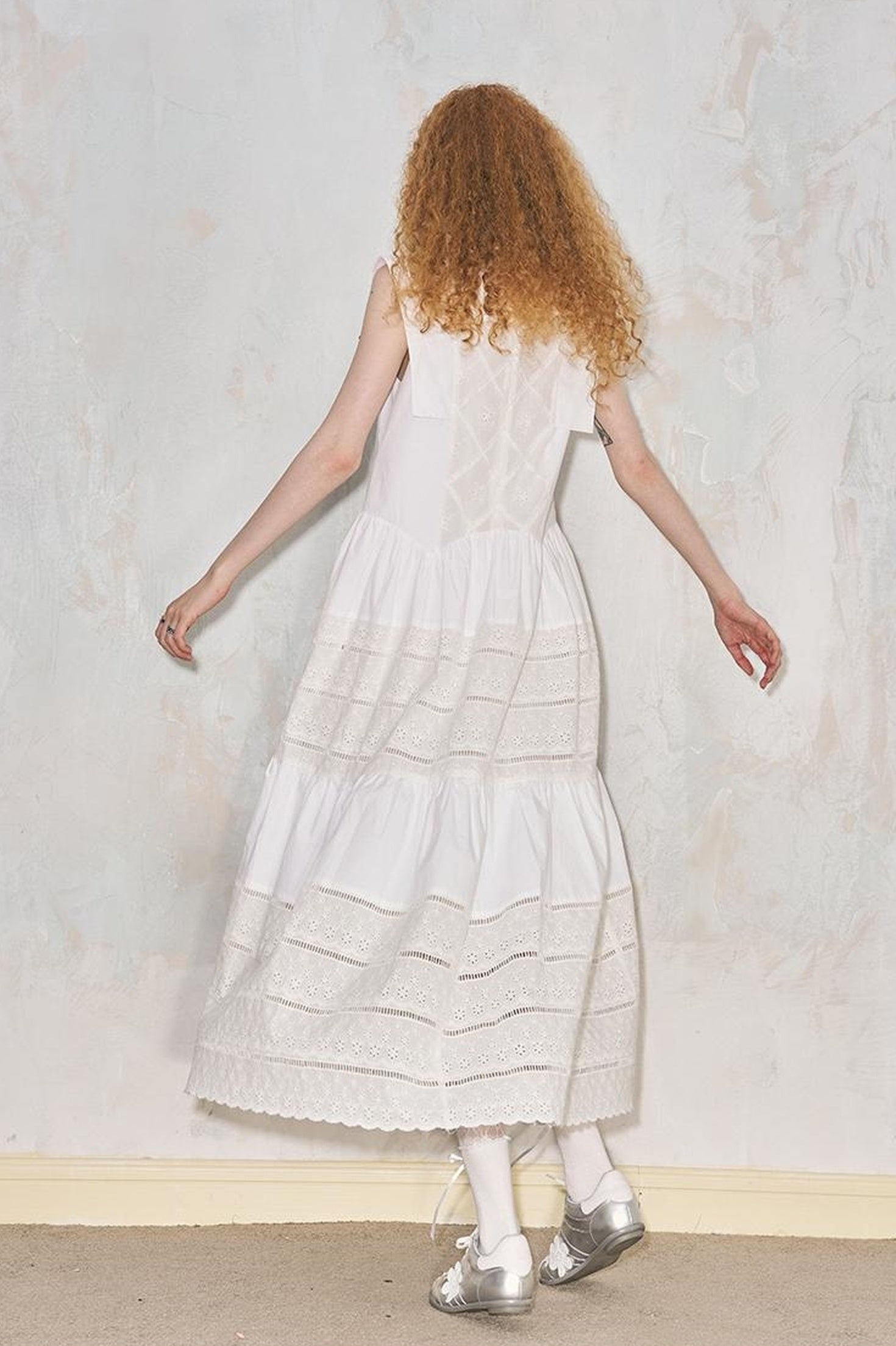 DIDDI MODA Floral Lace French Sleeve Dress