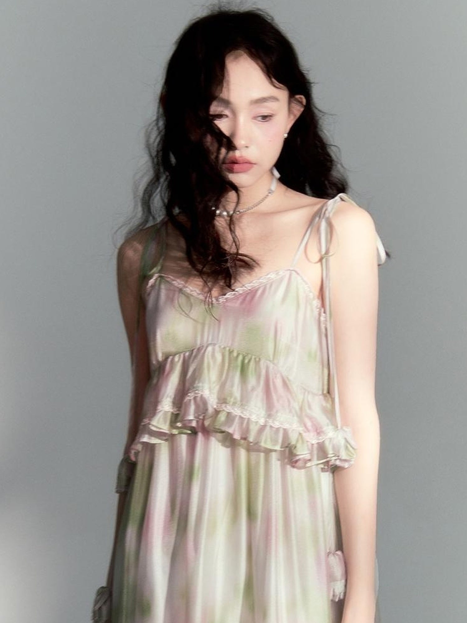 DIDDI MODA Floral Lace Tiered Bell Dress For Vacation