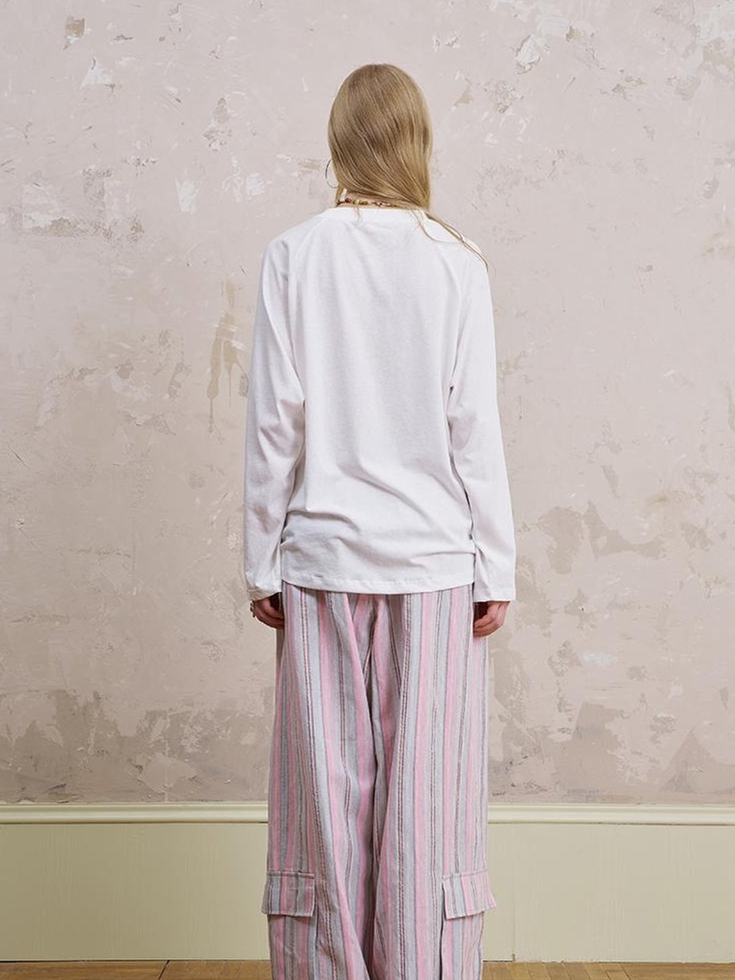 DIDDI MODA Floral Mist Knit Set Sheer Top Tee Shorts