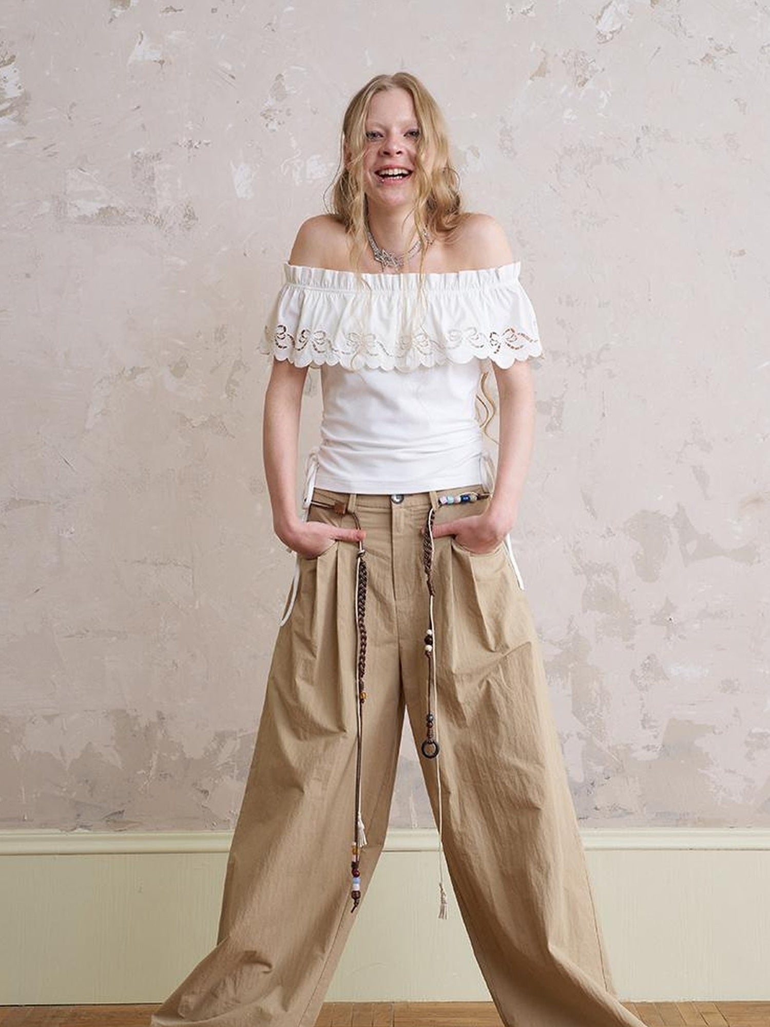 DIDDI MODA Floral Mist Knit Set Sheer Top Tee Shorts