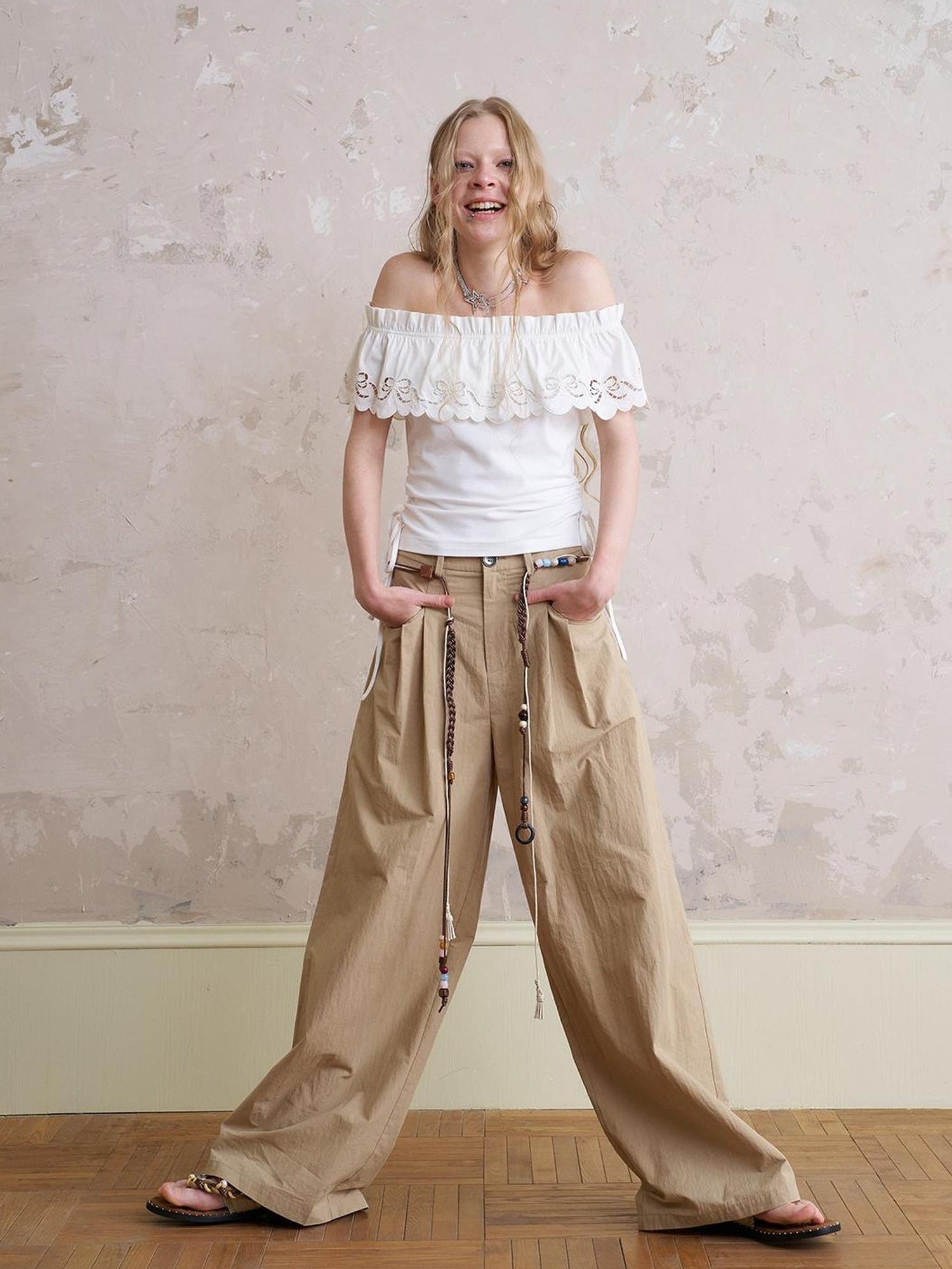 DIDDI MODA Floral Mist Knit Set Sheer Top Tee Shorts