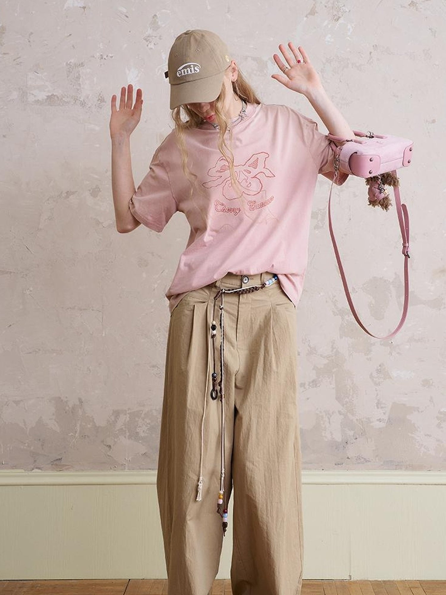 DIDDI MODA Floral Mist Knit Set Sheer Top Tee Shorts