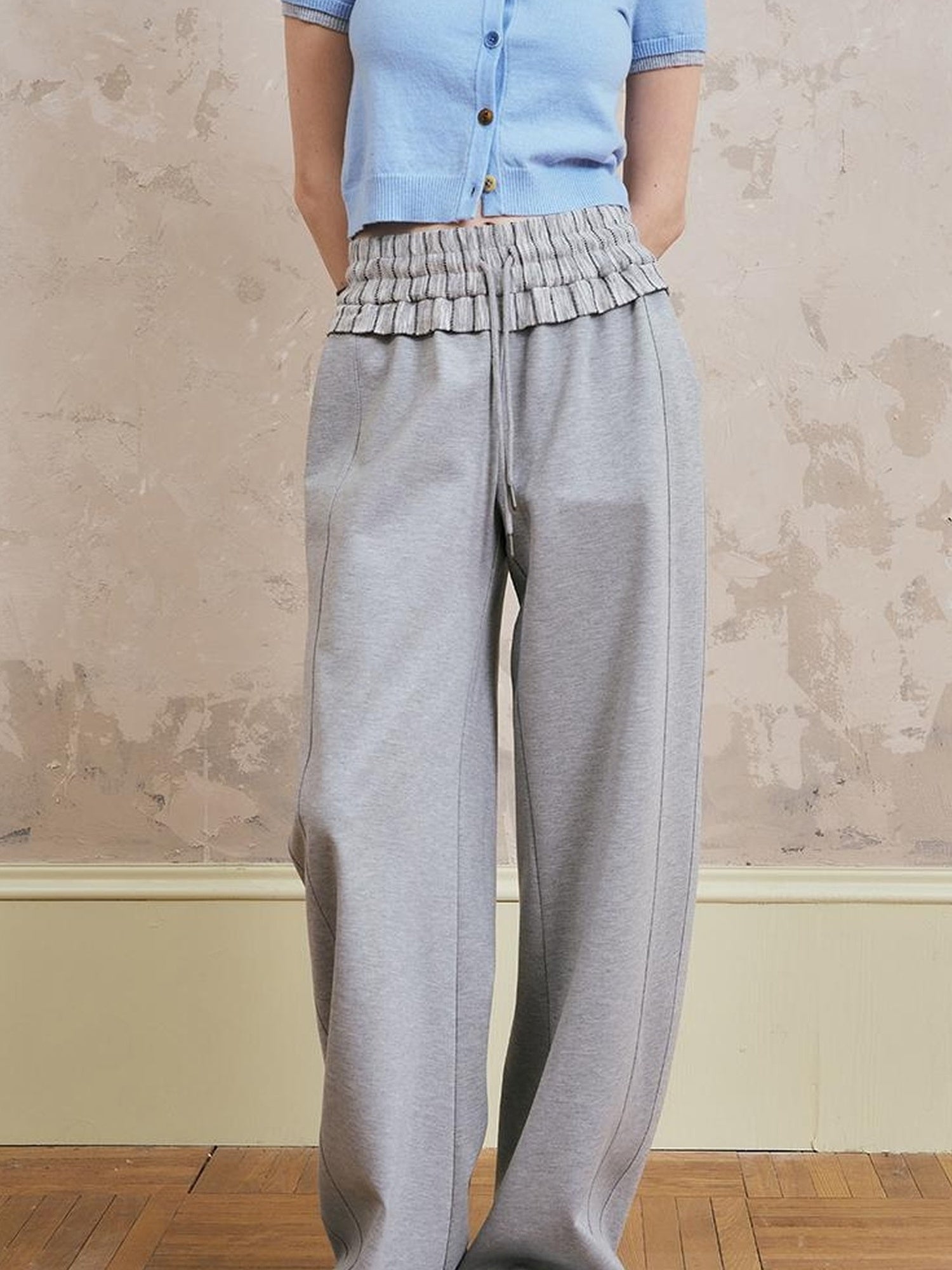 DIDDI MODA Floral Off Shoulder Sweatshirt Letter Tee Joggers Set