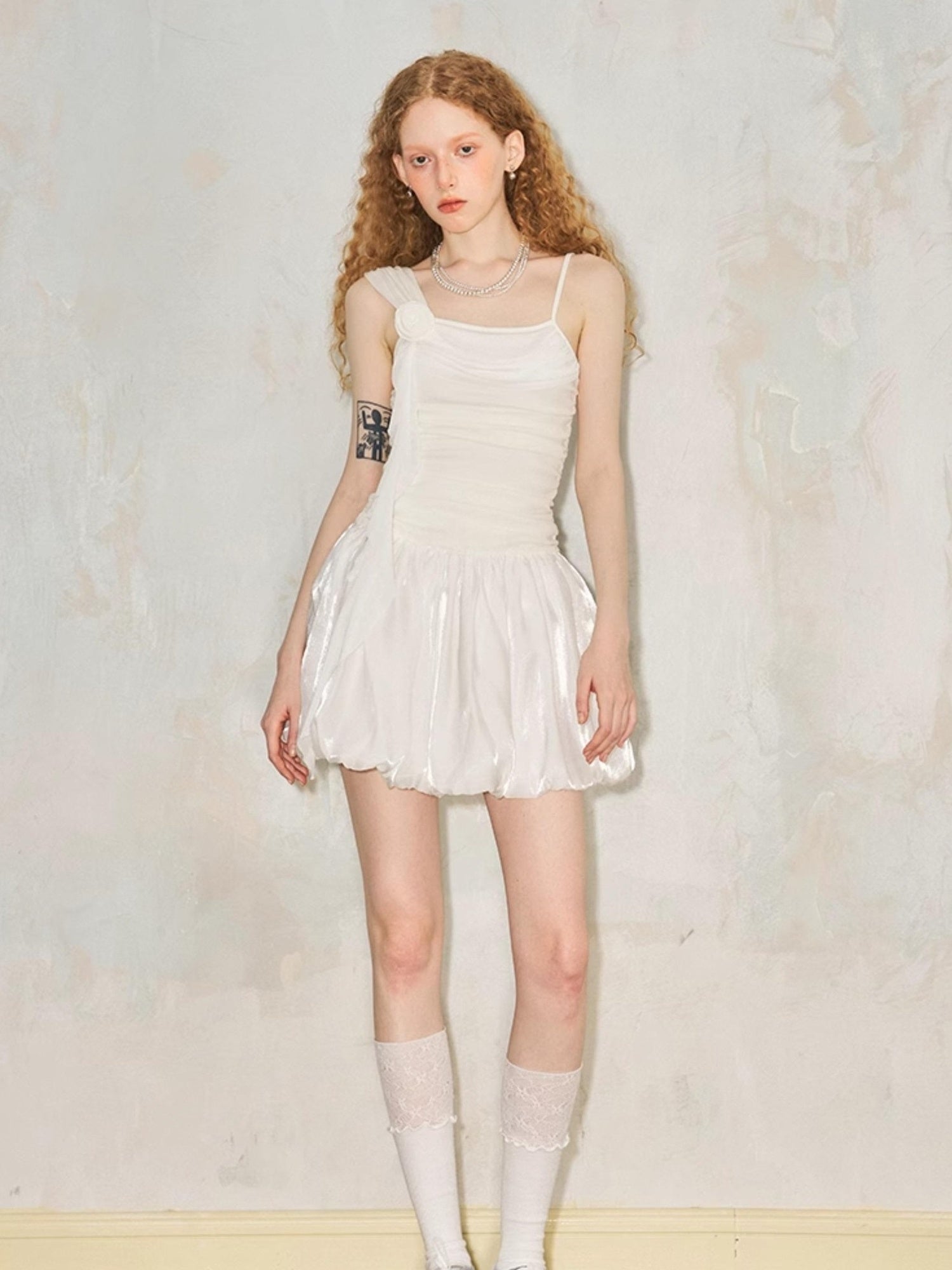 DIDDI MODA Floral Rose Strapless A Line Mini Dress