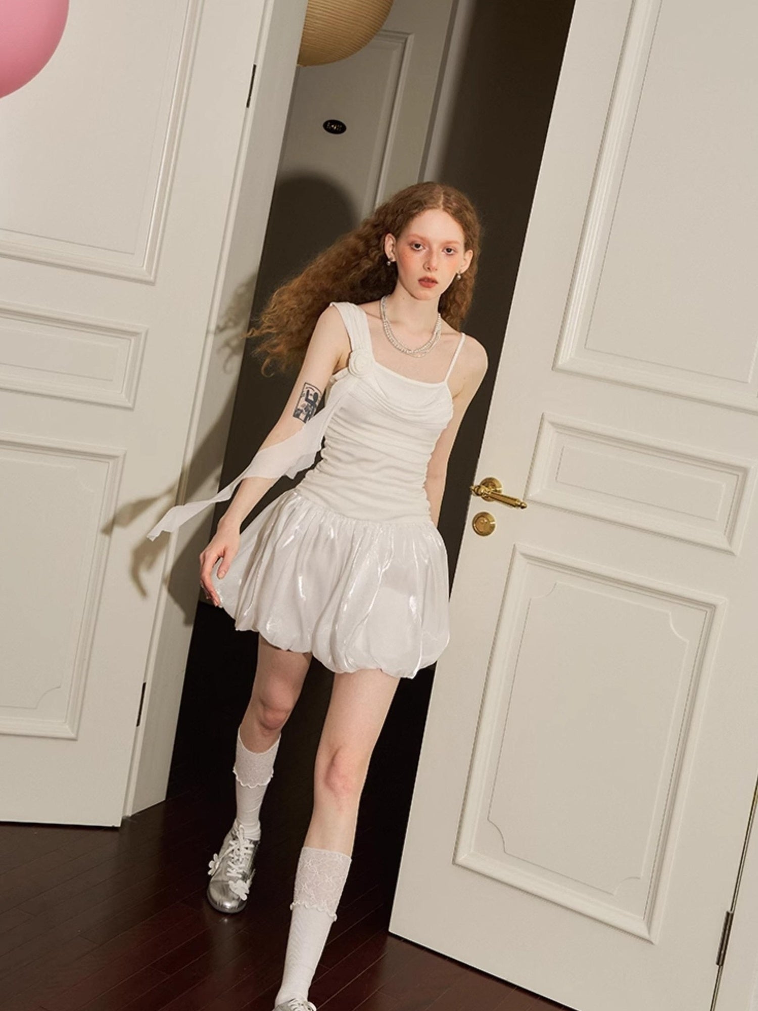 DIDDI MODA Floral Rose Strapless A Line Mini Dress