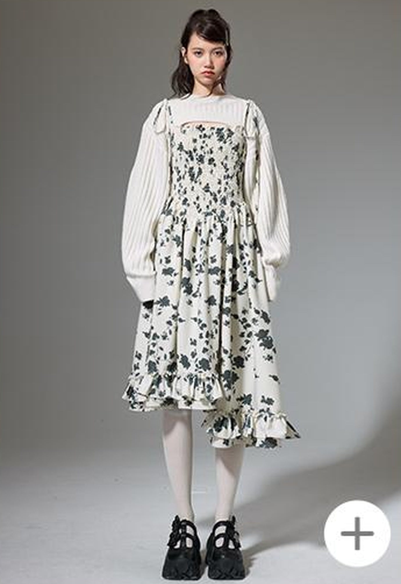 DIDDI MODA Floral Ruffled Smock Dress With Adjustable Straps