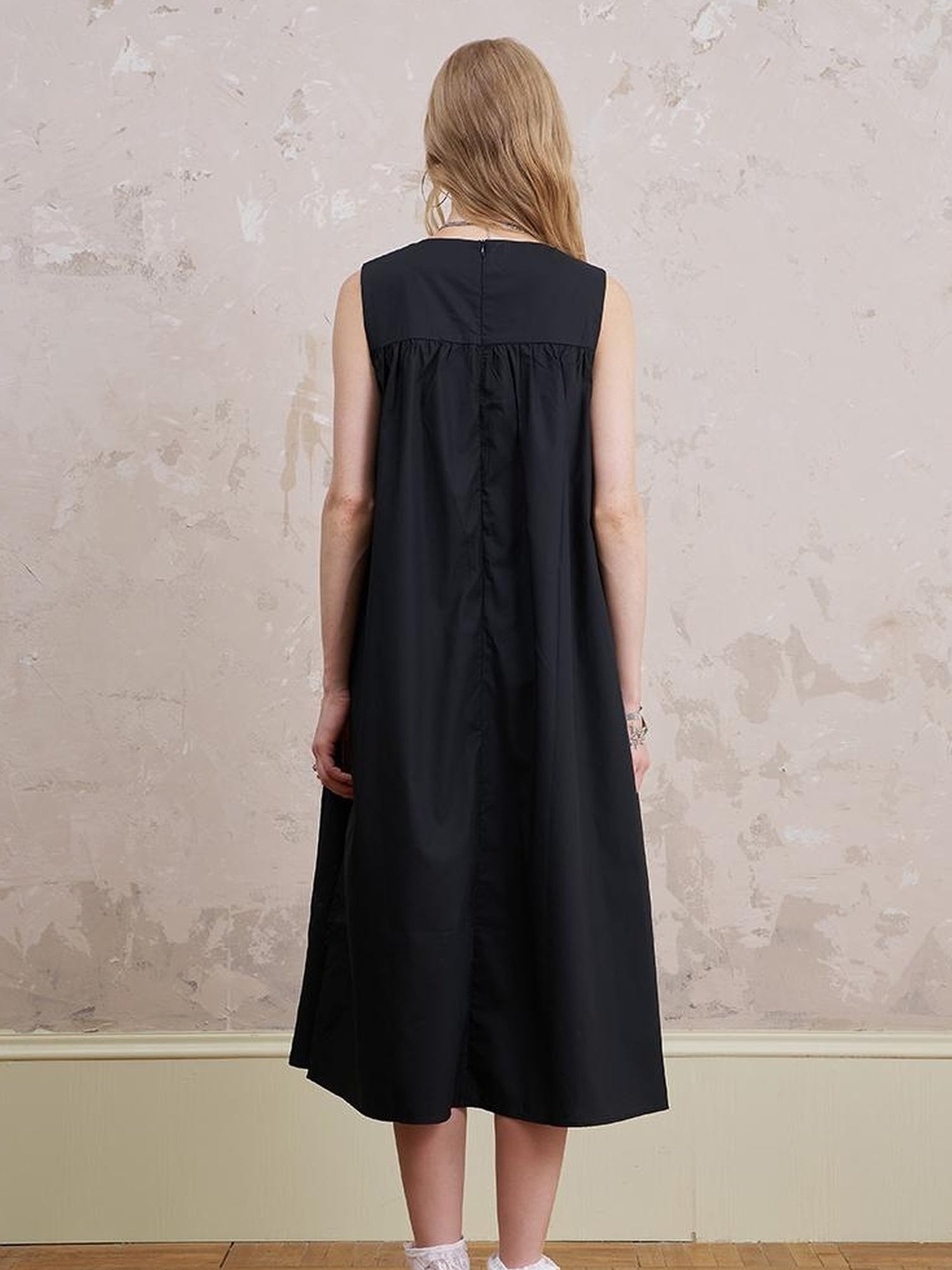 DIDDI MODA Floral Silver V Neck Vacation A Line Dress