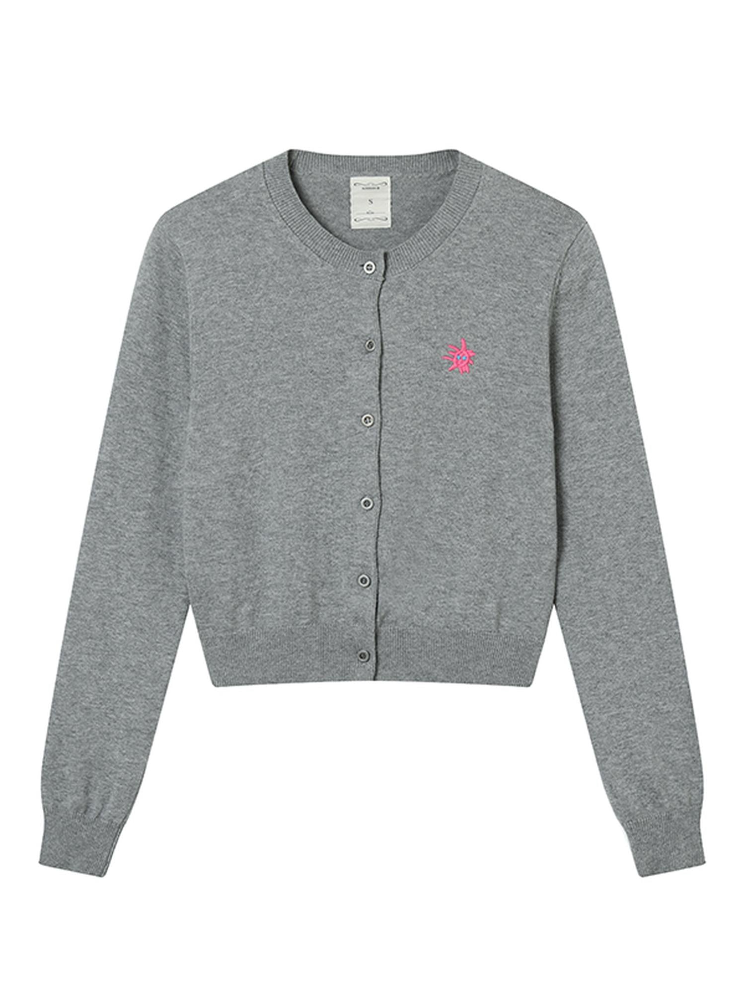 Achihara Grey Knit Vest & Cardigan Set