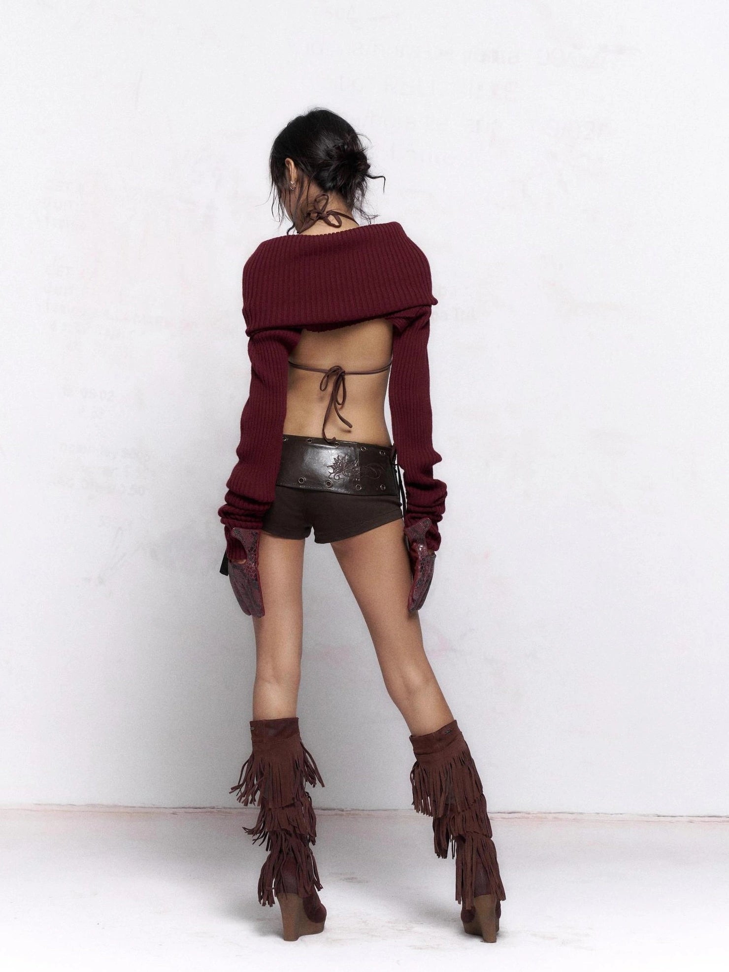 Flowers birds Market Comfort Stretch Slim Fit Natural Waist Women Casual Deep Brown S M L Short