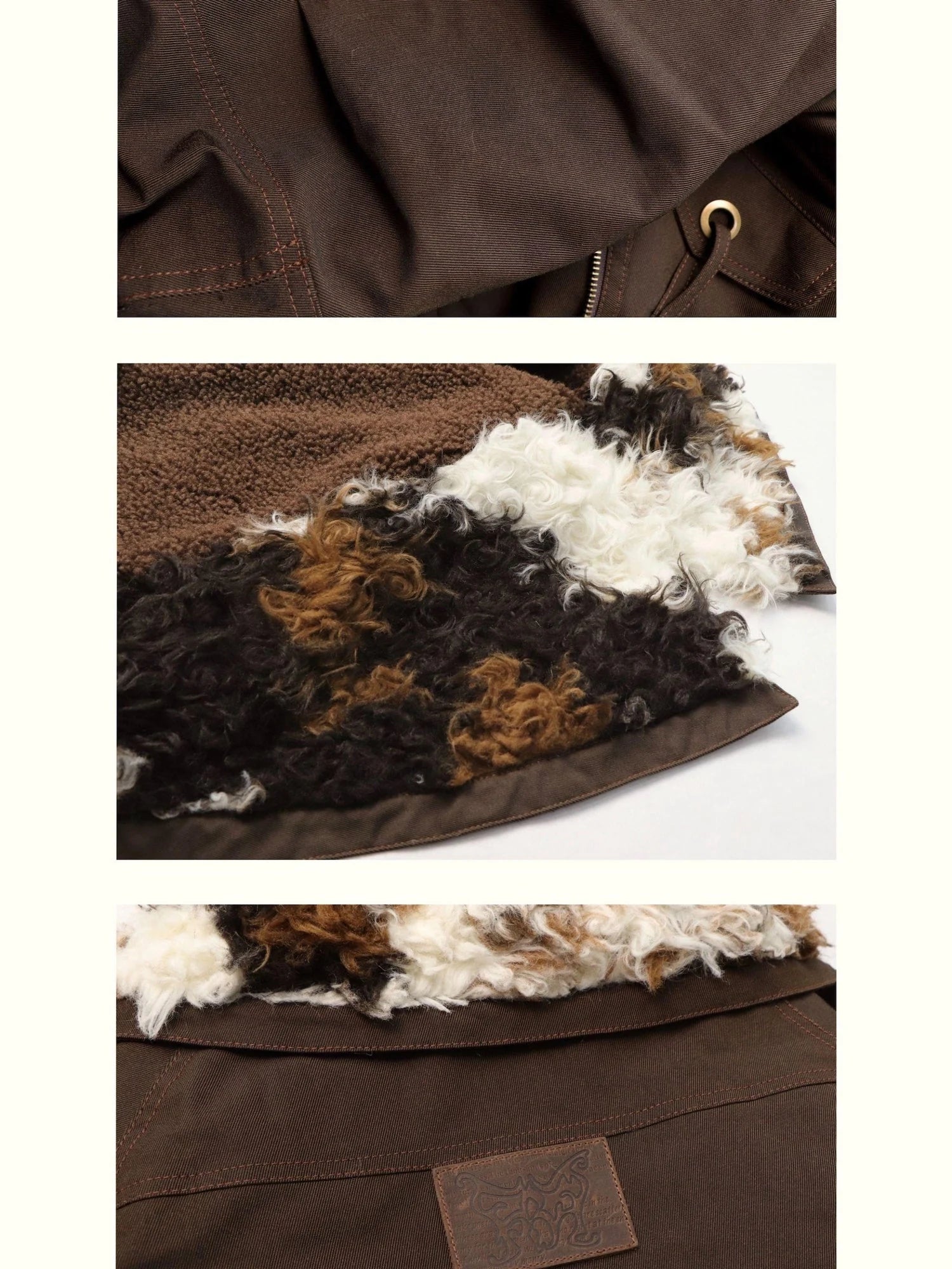 Cow Lamb Shearling Oversized Collar Parka Unisex