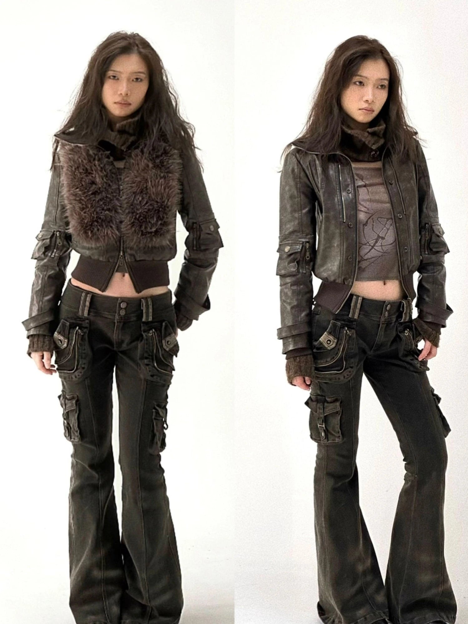 Detachable Eco Fur Windproof Short Jacket