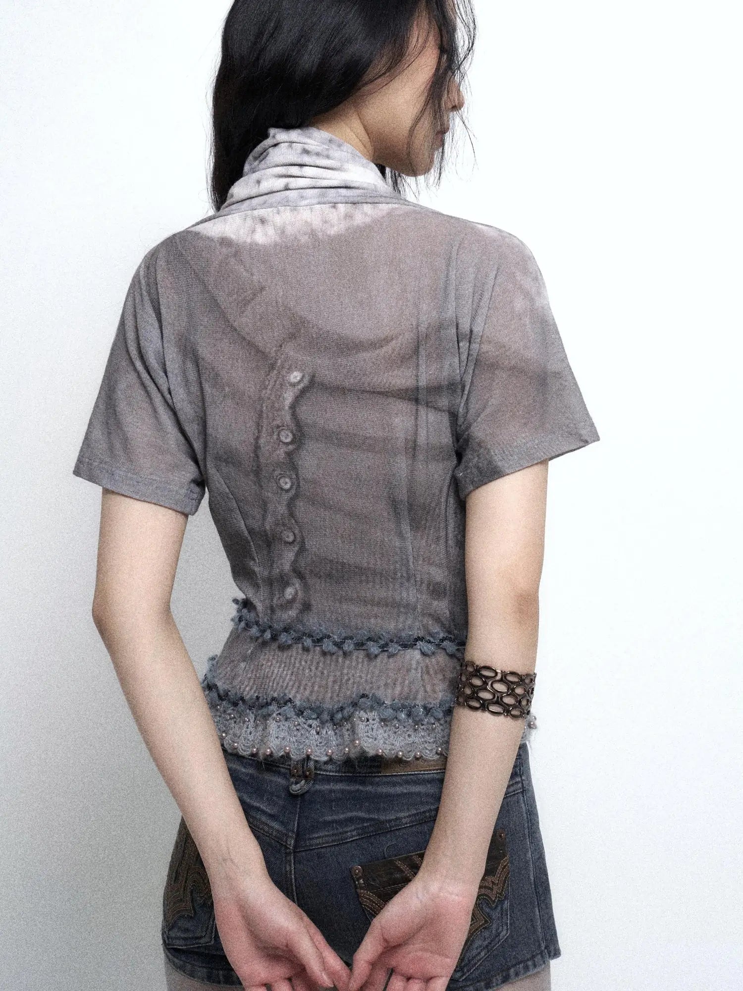 Detachable Faux Fur Collar Knit Cardigan