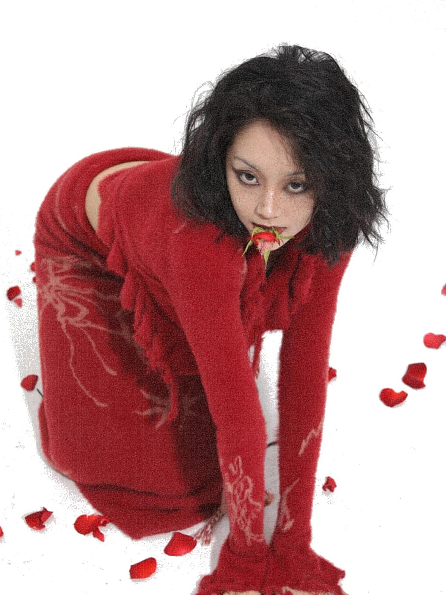 Hand Painted Intarsia Knit Cardigan