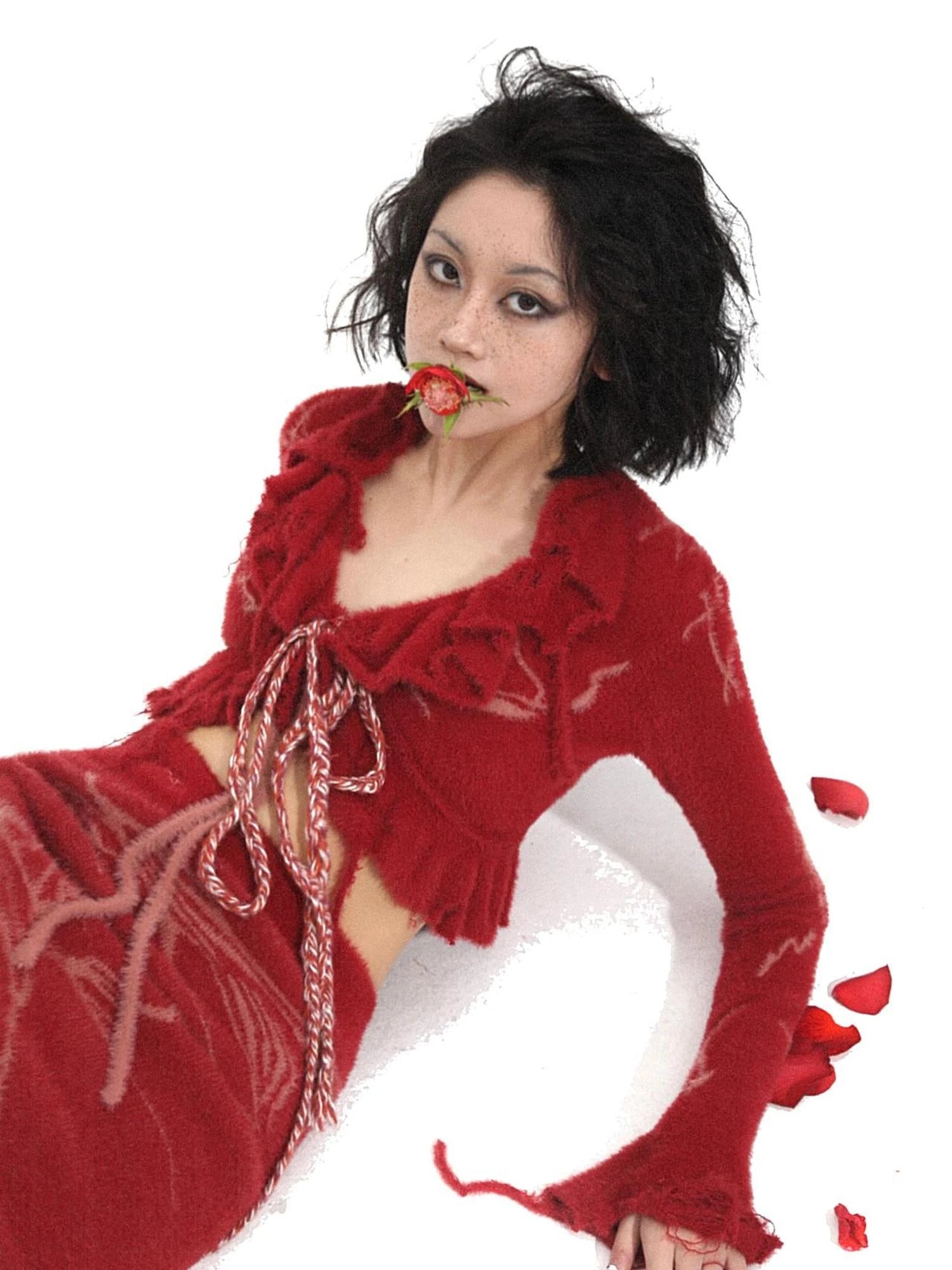 Hand Painted Intarsia Knit Cardigan