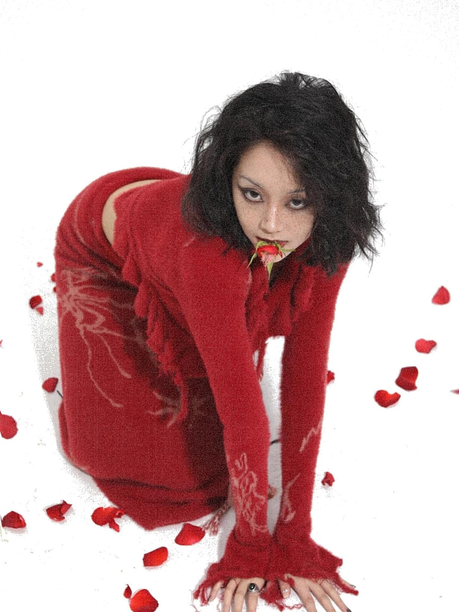 Hand Painted Intarsia Knit Cardigan