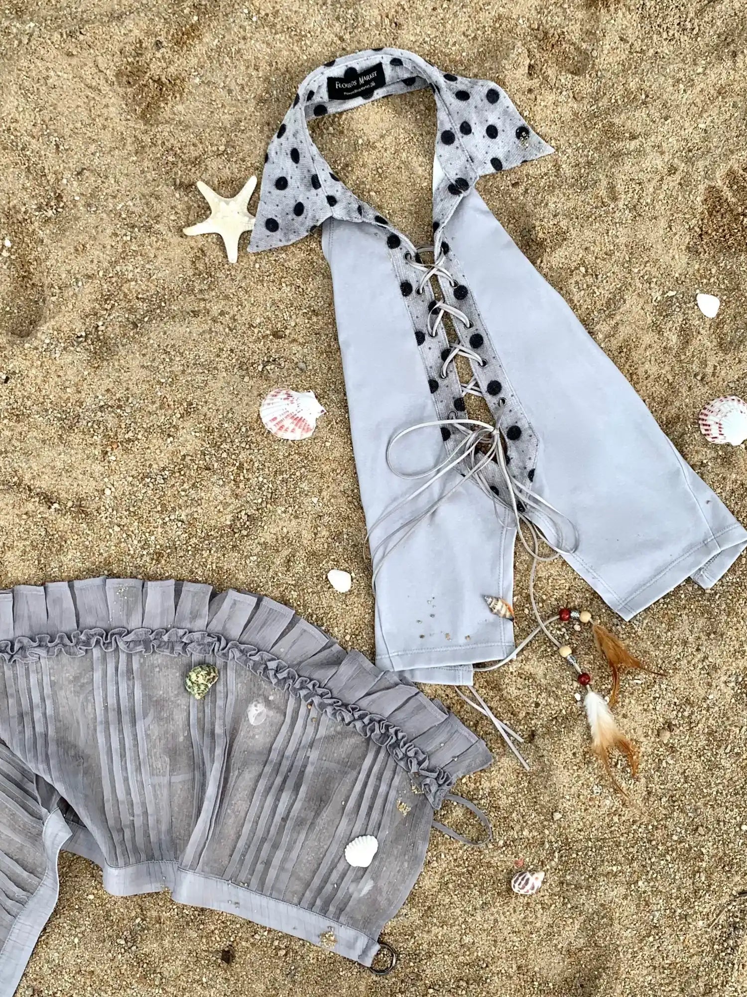 Flowers birds Market Hot Girl Low Waist Ruched Mesh Cutout Tie Asymmetrical Women Citywalk Mini Skirt