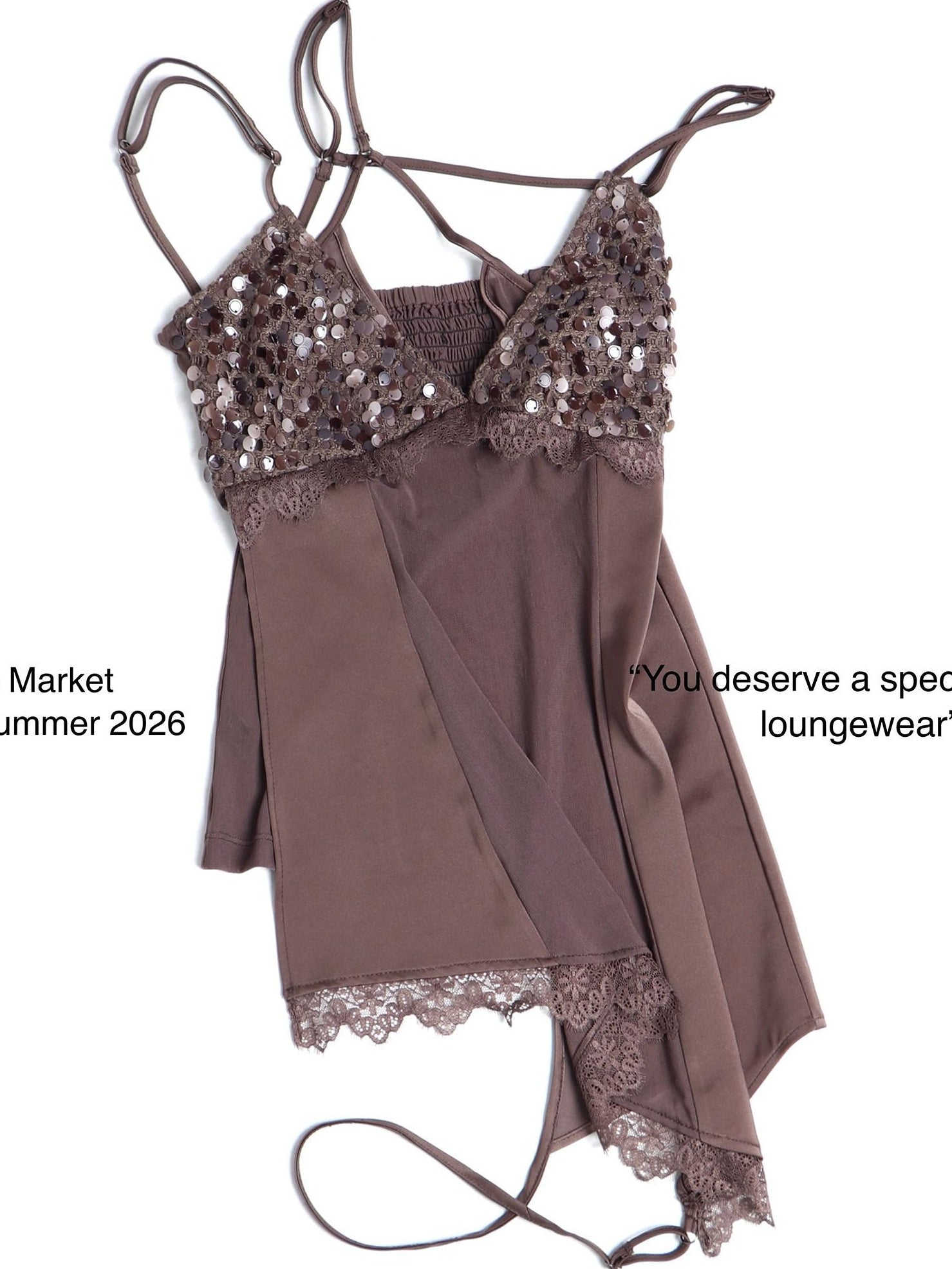 Flowers birds Market Lace Detail Sleek Straight H Line Outerwear Womens Purple Mist Brown Camisoles