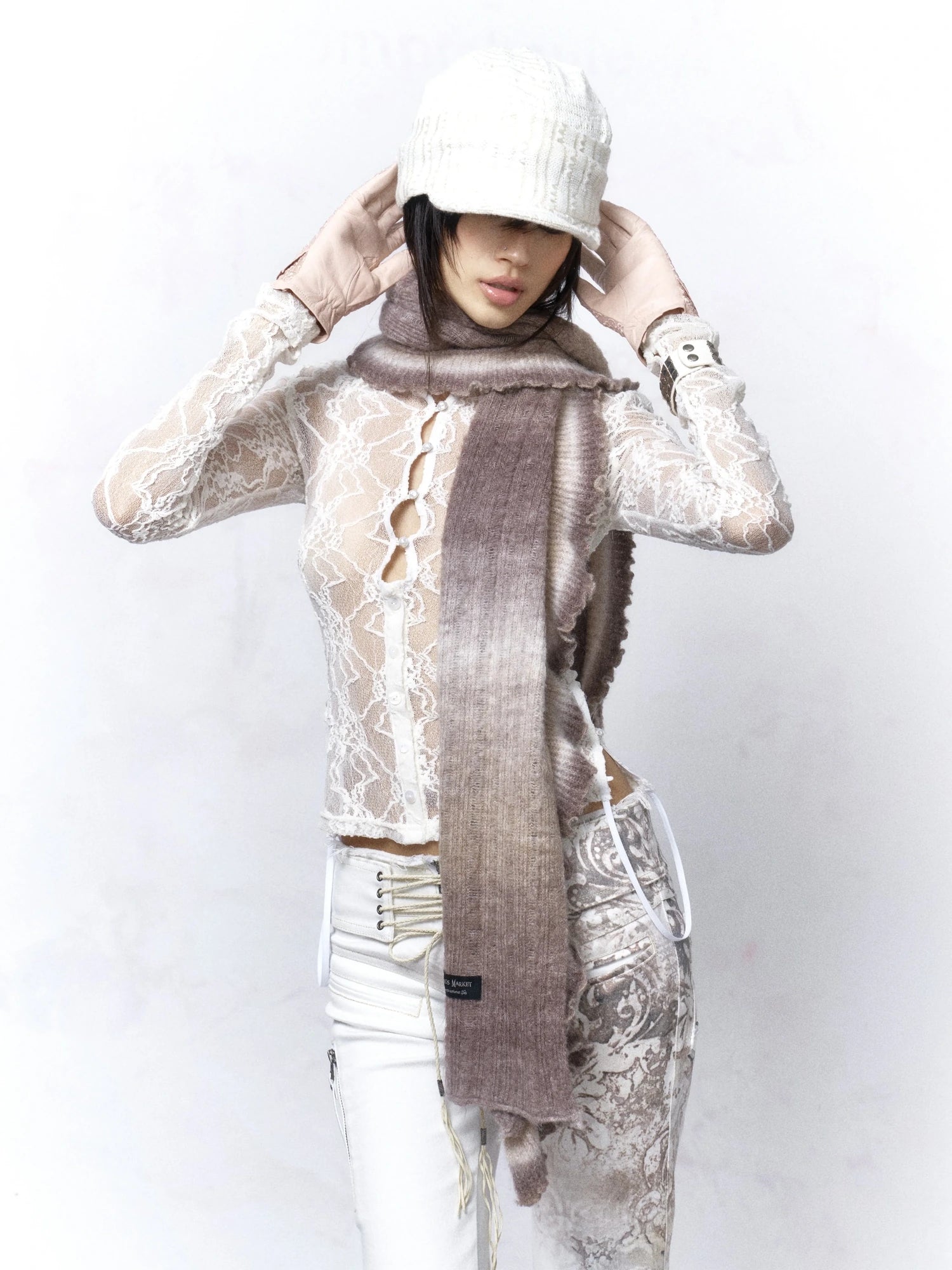 Flowers birds Market Reversible Elegant Slim Fit Turtleneck Long Sleeve Polyester Women Tops Blouse