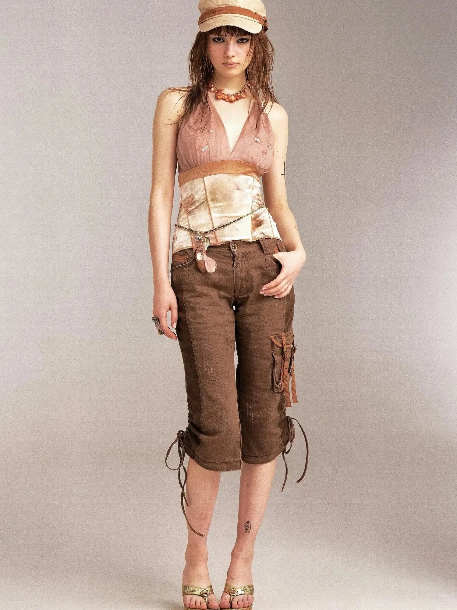 Velvet  Embroidered Beaded Slinky Summer Camisole Top