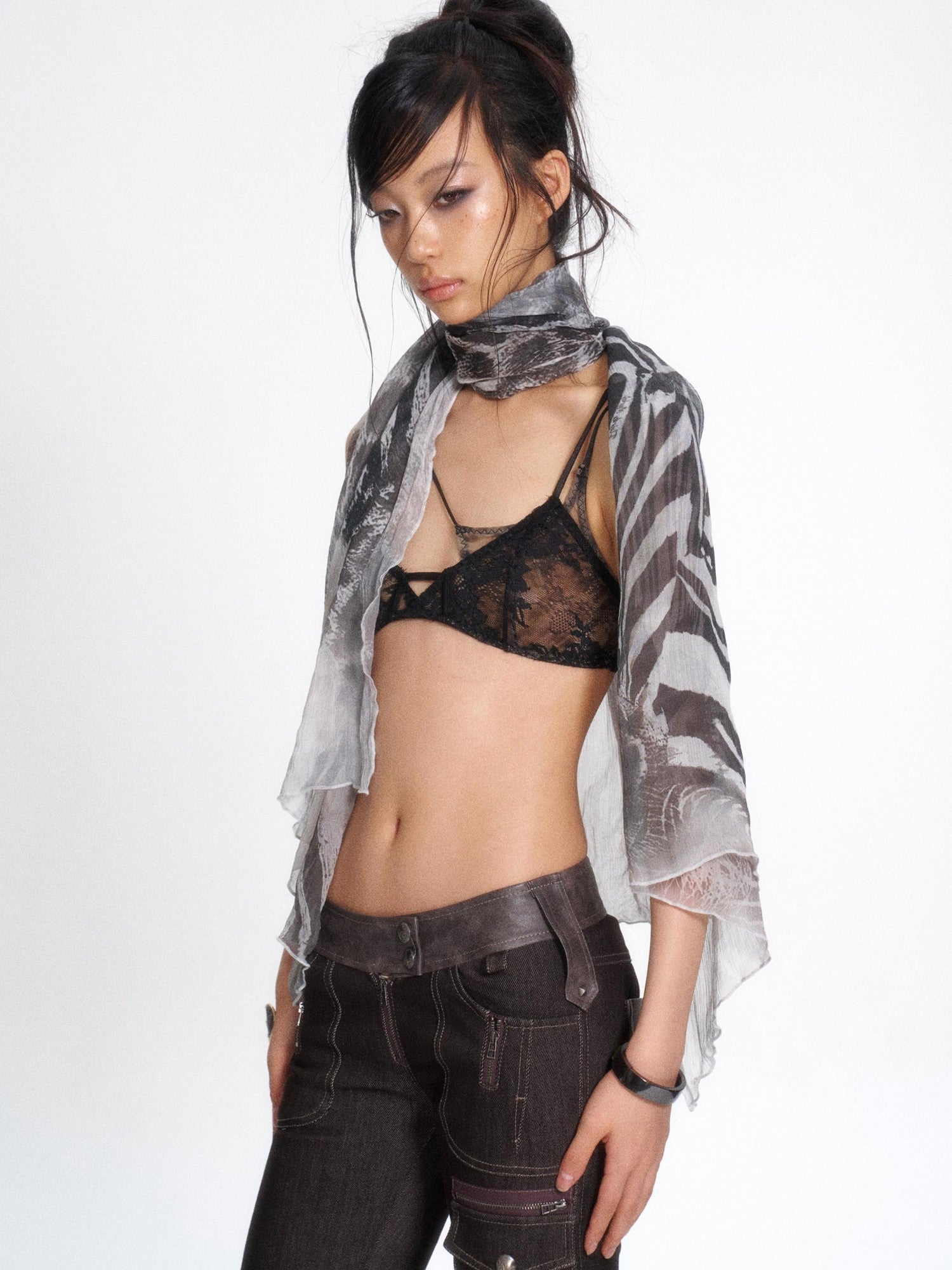 Flowers birds Market Zebra Print Scarf Neck Wrap Printed Women&