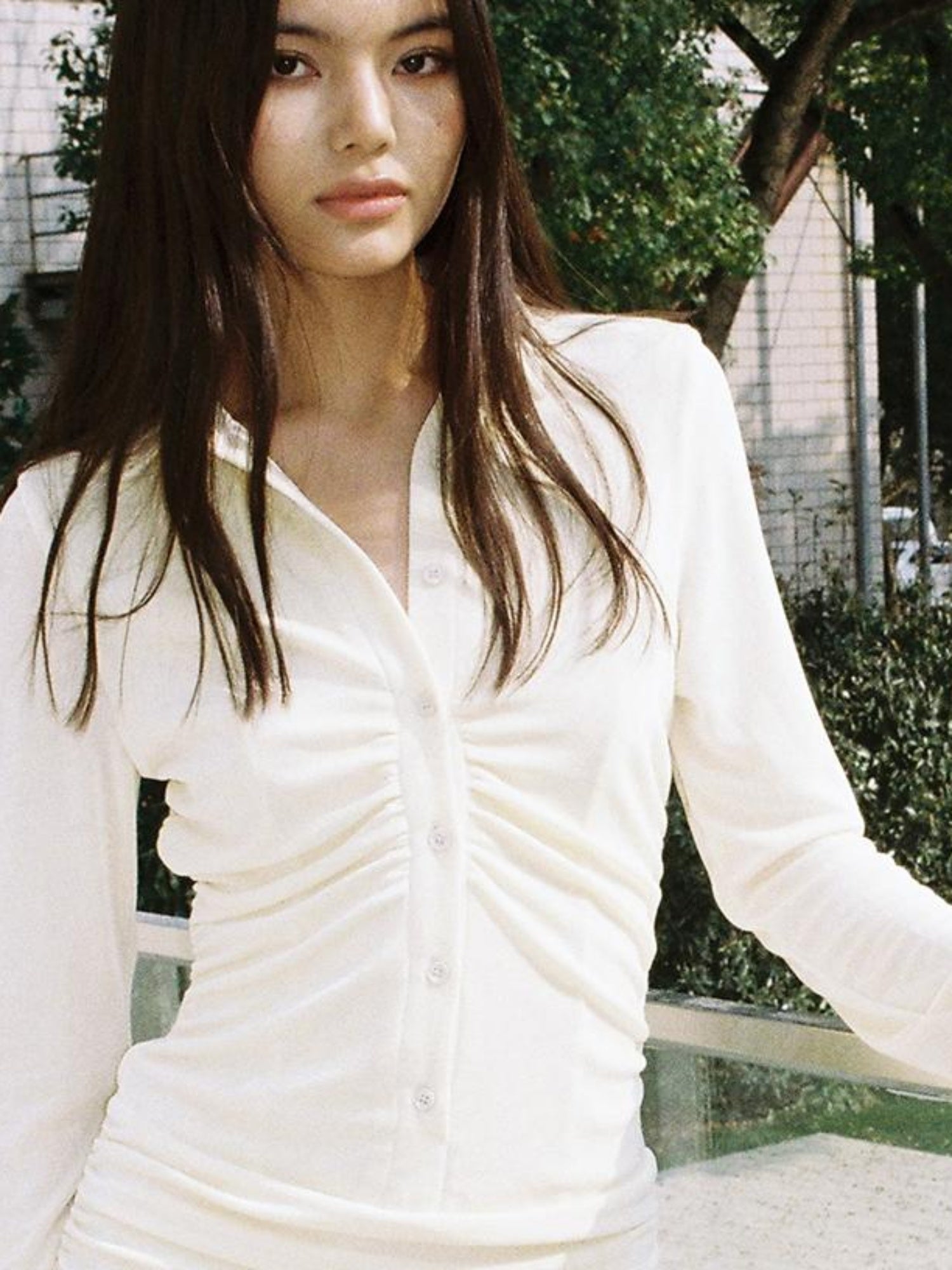 SweetChilling Flowy Casual Drop Waist Pleated Shirt Collar Dress