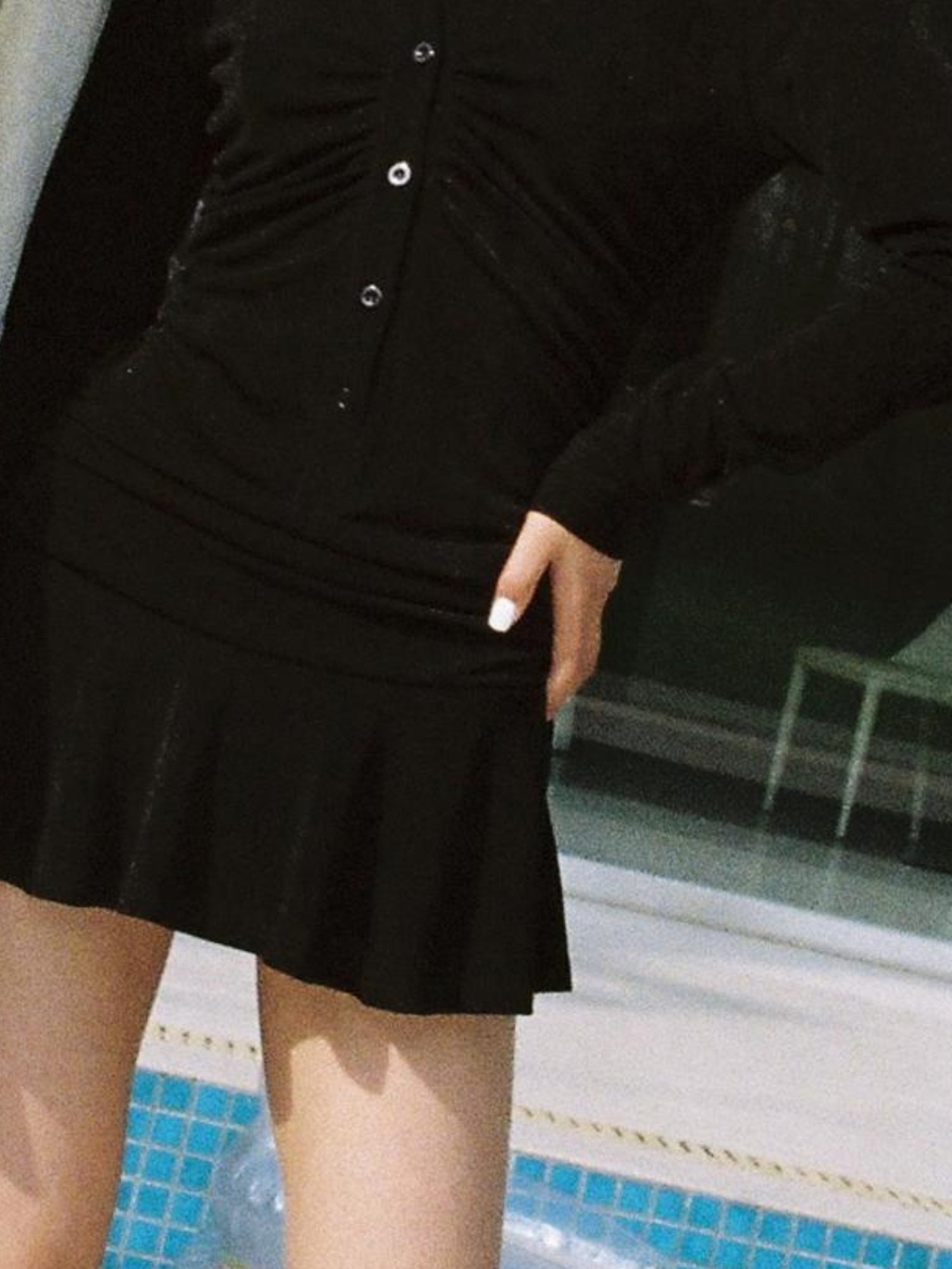 SweetChilling Flowy Casual Drop Waist Pleated Shirt Collar Dress