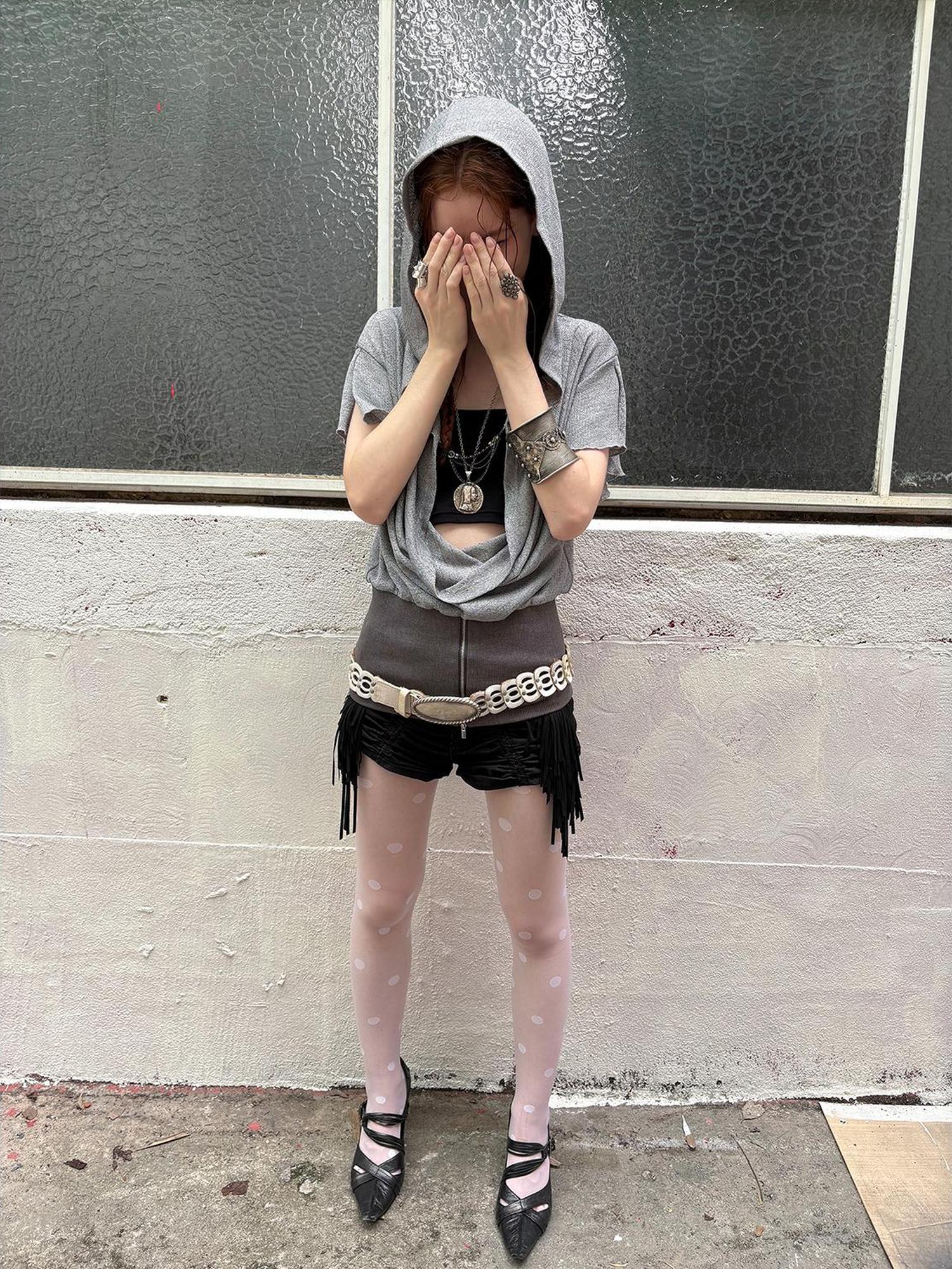 DoublePunch Flowy Fringe Low-Rise Shorts With Detachable Ruffles Shorts