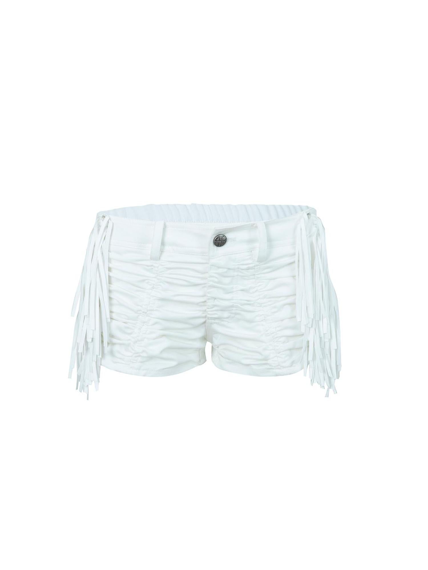 DoublePunch Flowy Fringe Low-Rise Shorts With Detachable Ruffles Shorts