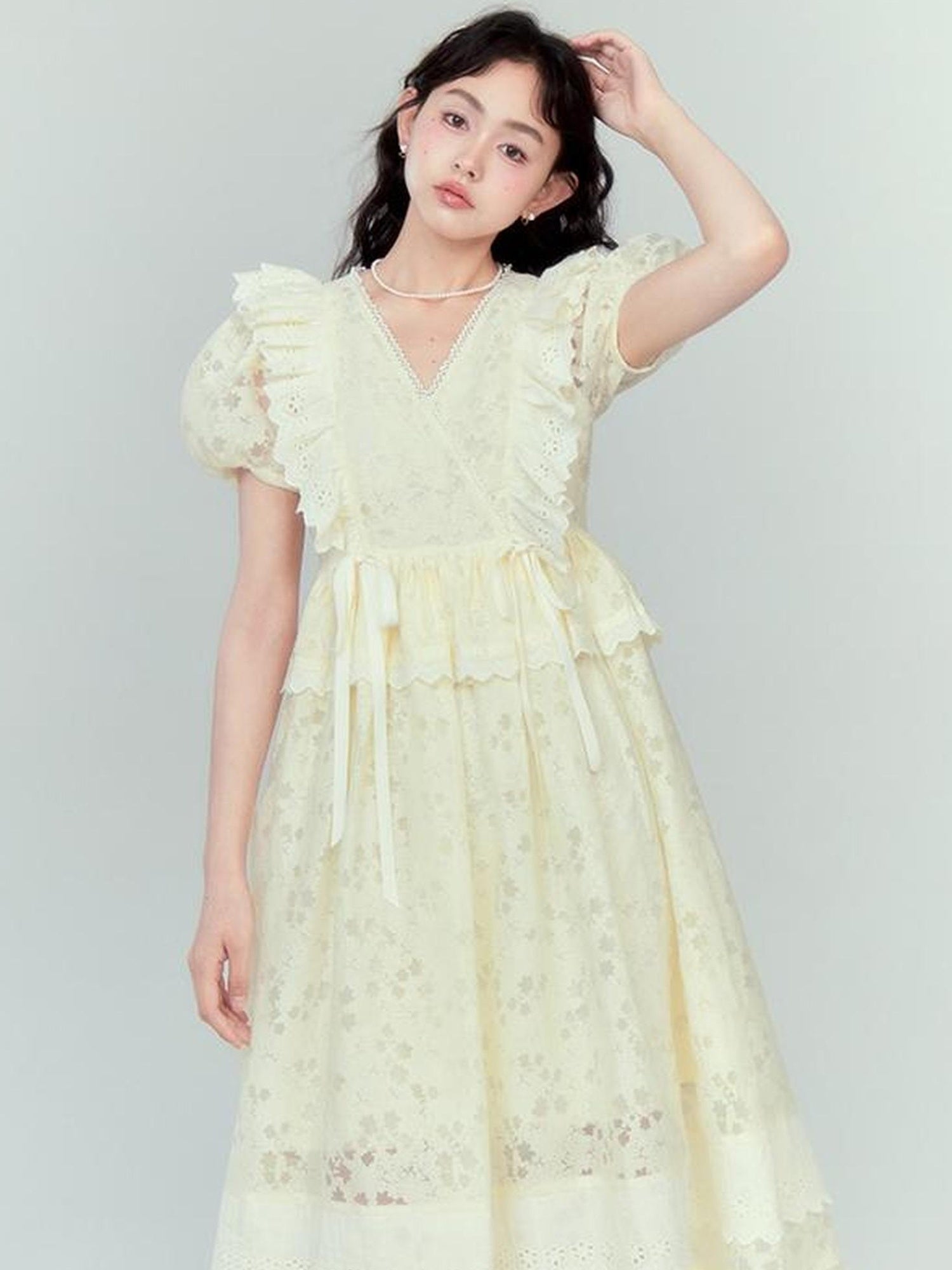 DIDDI MODA French Floral Lace Princess Dress
