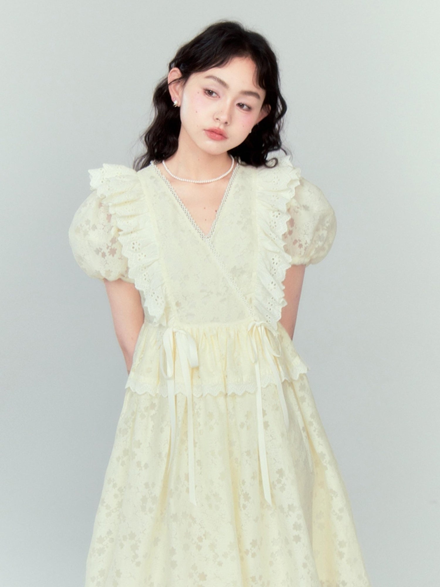 DIDDI MODA French Floral Lace Princess Dress