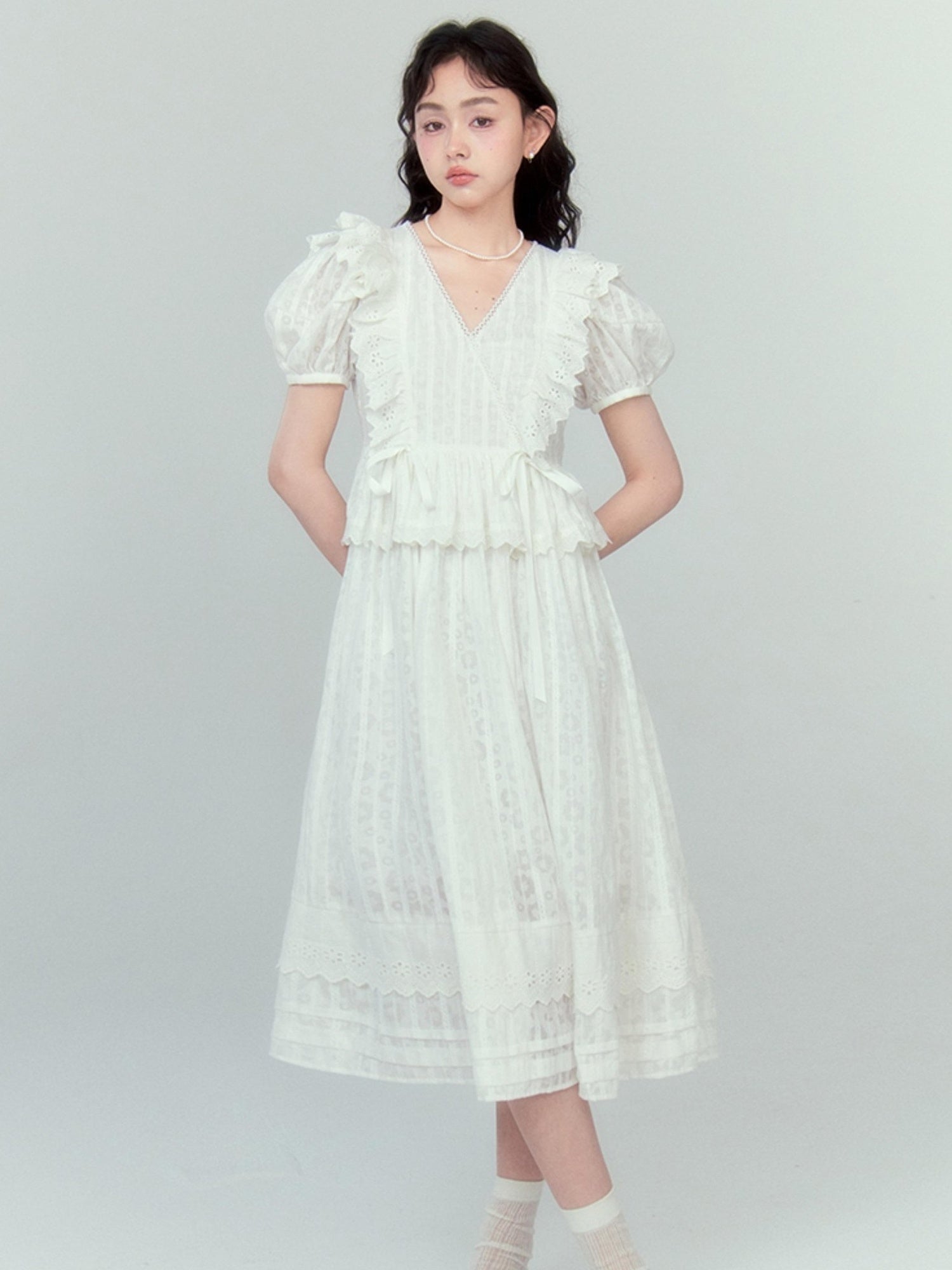 DIDDI MODA French Floral Lace Princess Dress