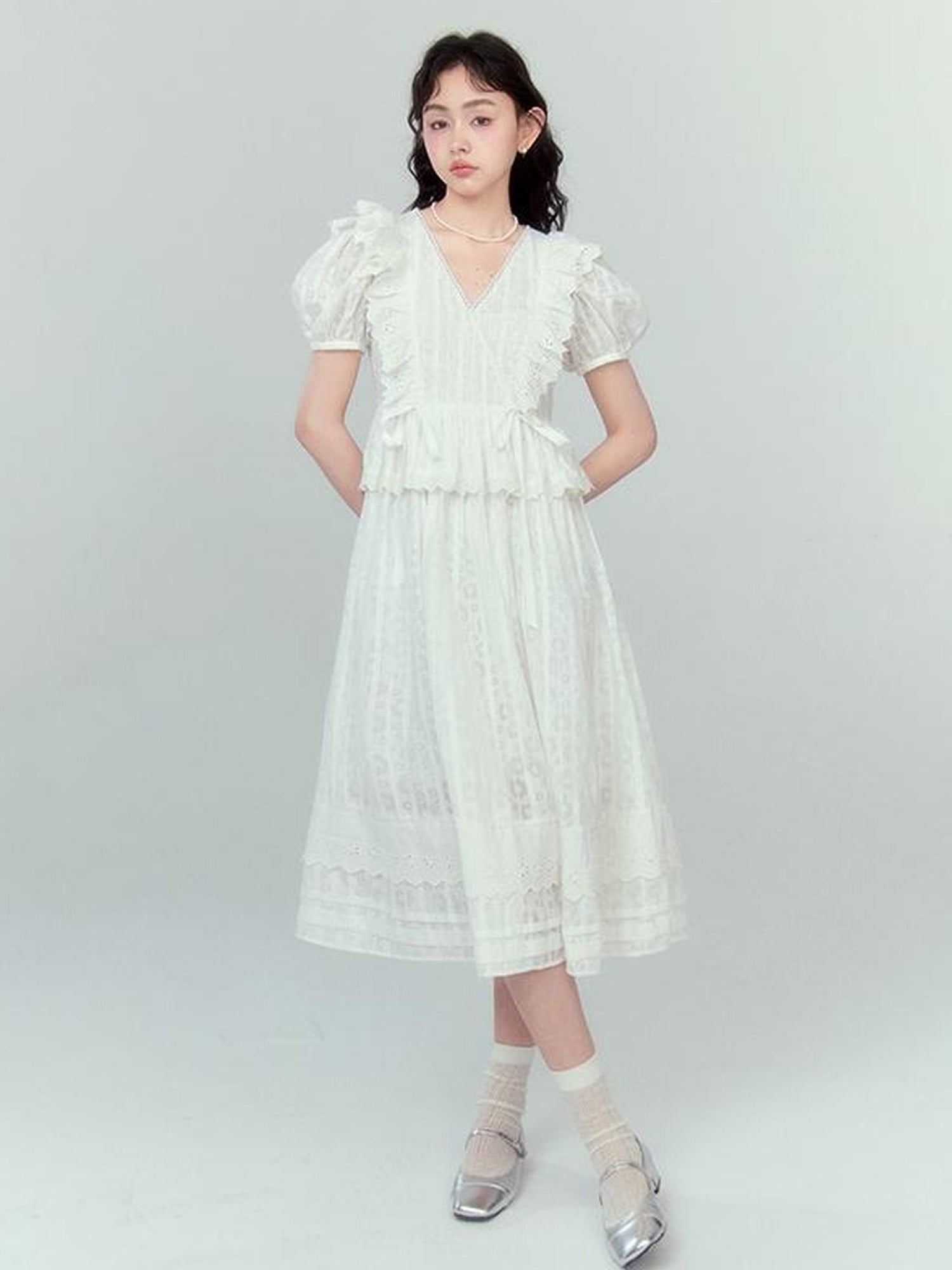 DIDDI MODA French Floral Lace Princess Dress