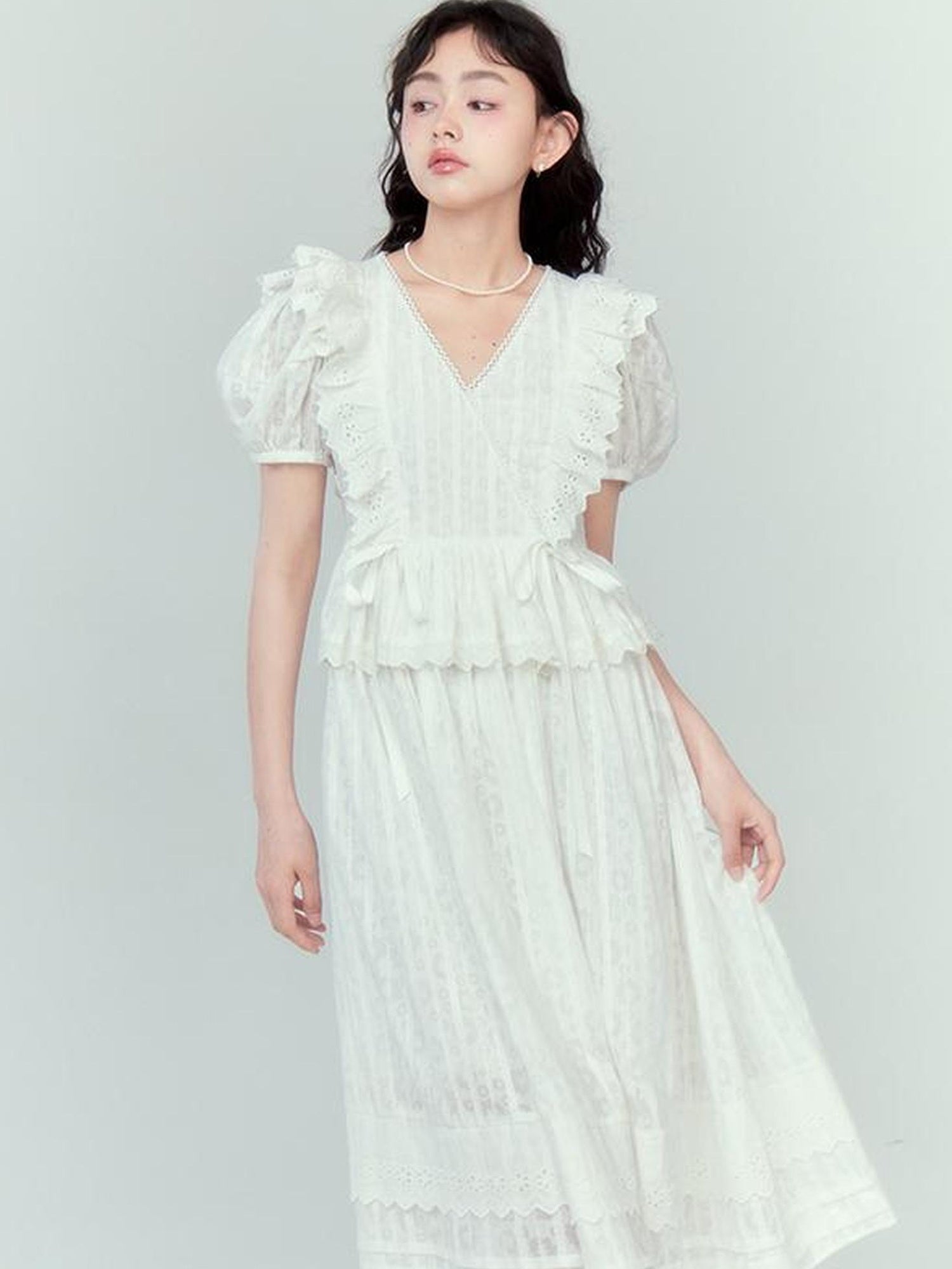 DIDDI MODA French Floral Lace Princess Dress