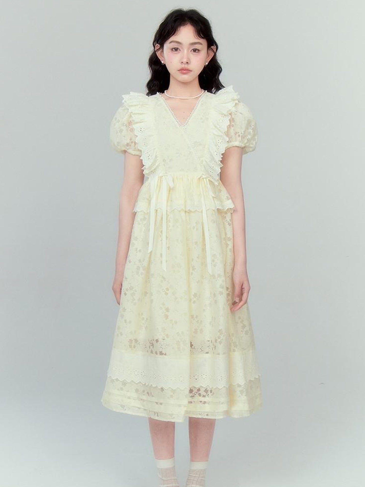 DIDDI MODA French Floral Lace Princess Dress