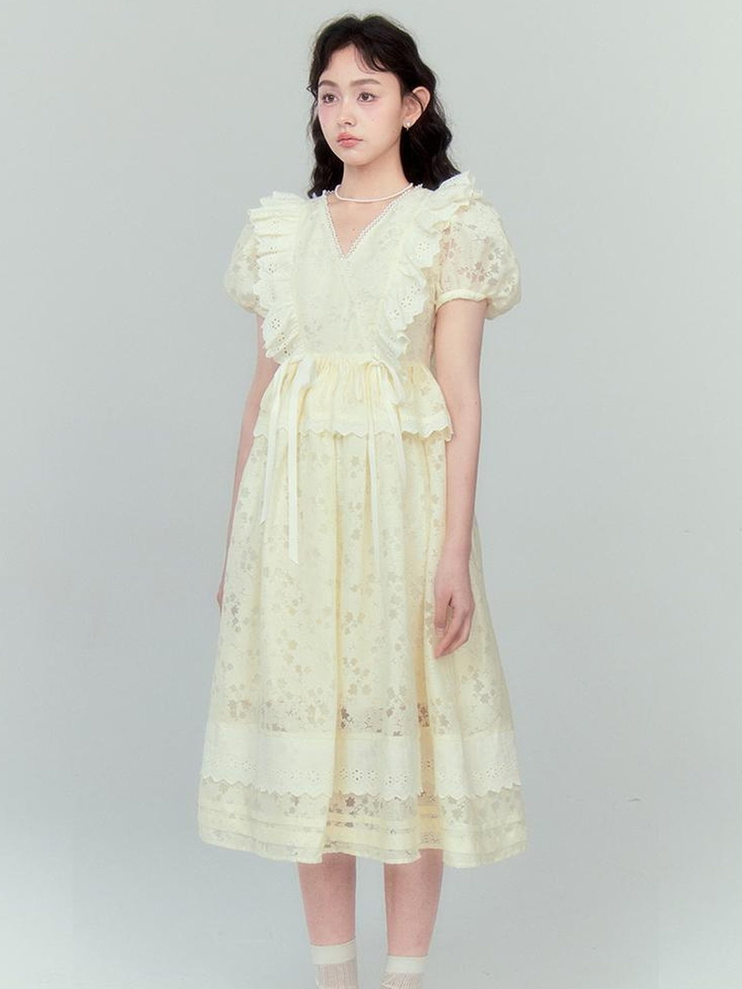 DIDDI MODA French Floral Lace Princess Dress