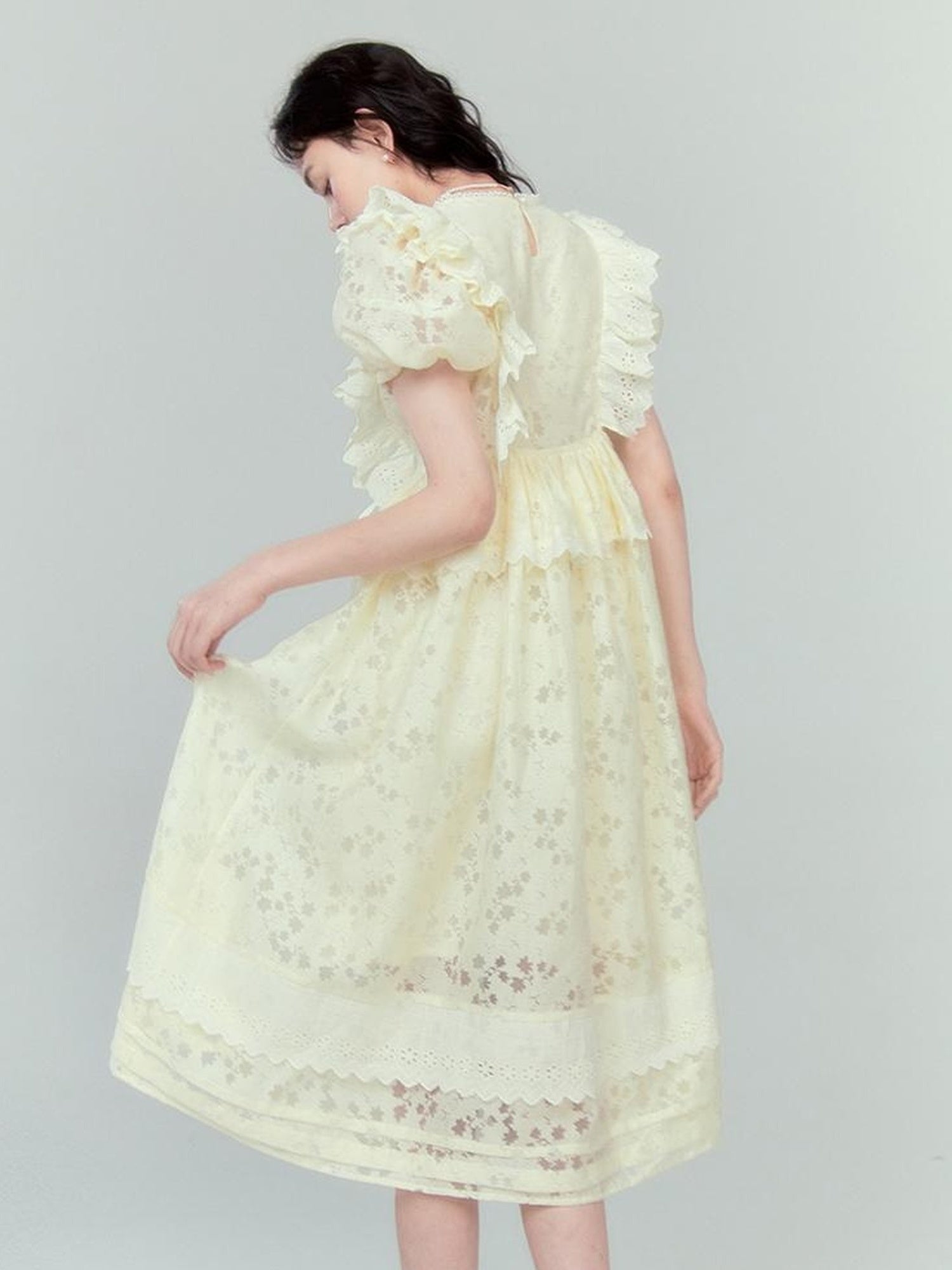 DIDDI MODA French Floral Lace Princess Dress