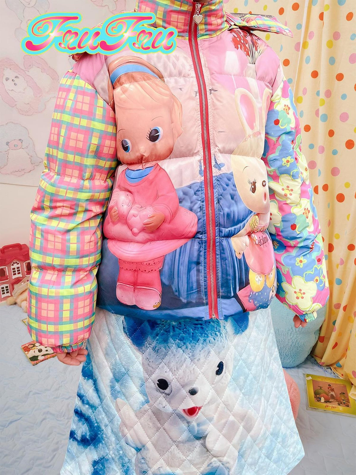 Frufru Gulu Colorful Cartoon Print Mid Length Women&