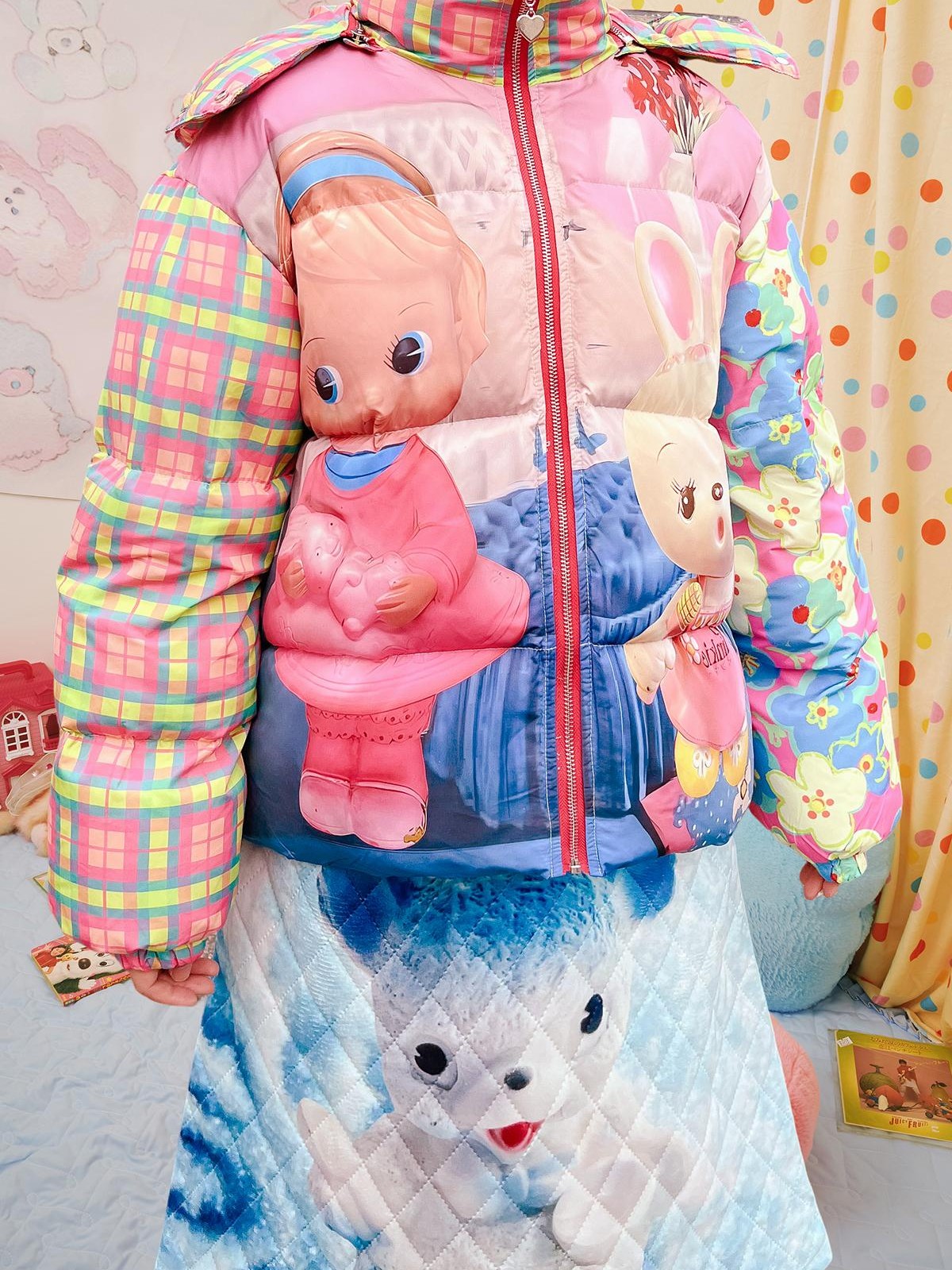 Frufru Gulu Colorful Cartoon Print Mid Length Women&