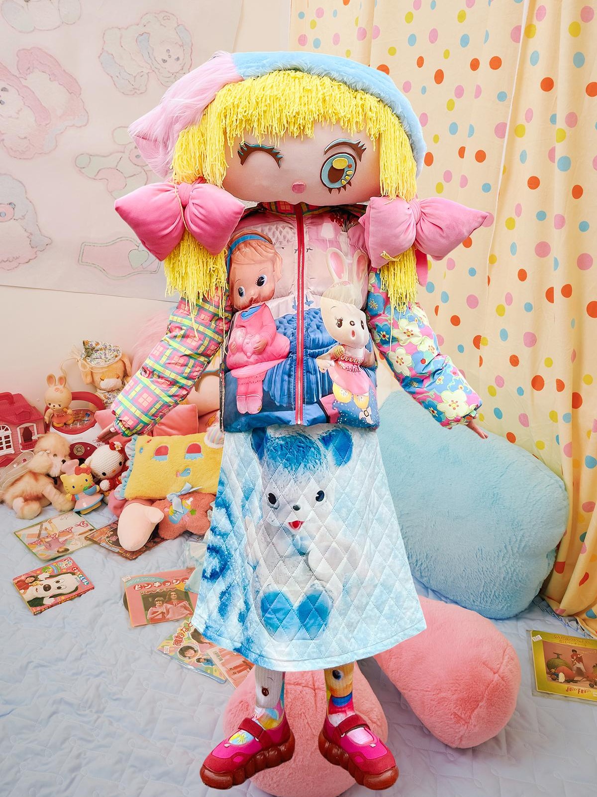 Frufru Gulu Colorful Cartoon Print Mid Length Women&