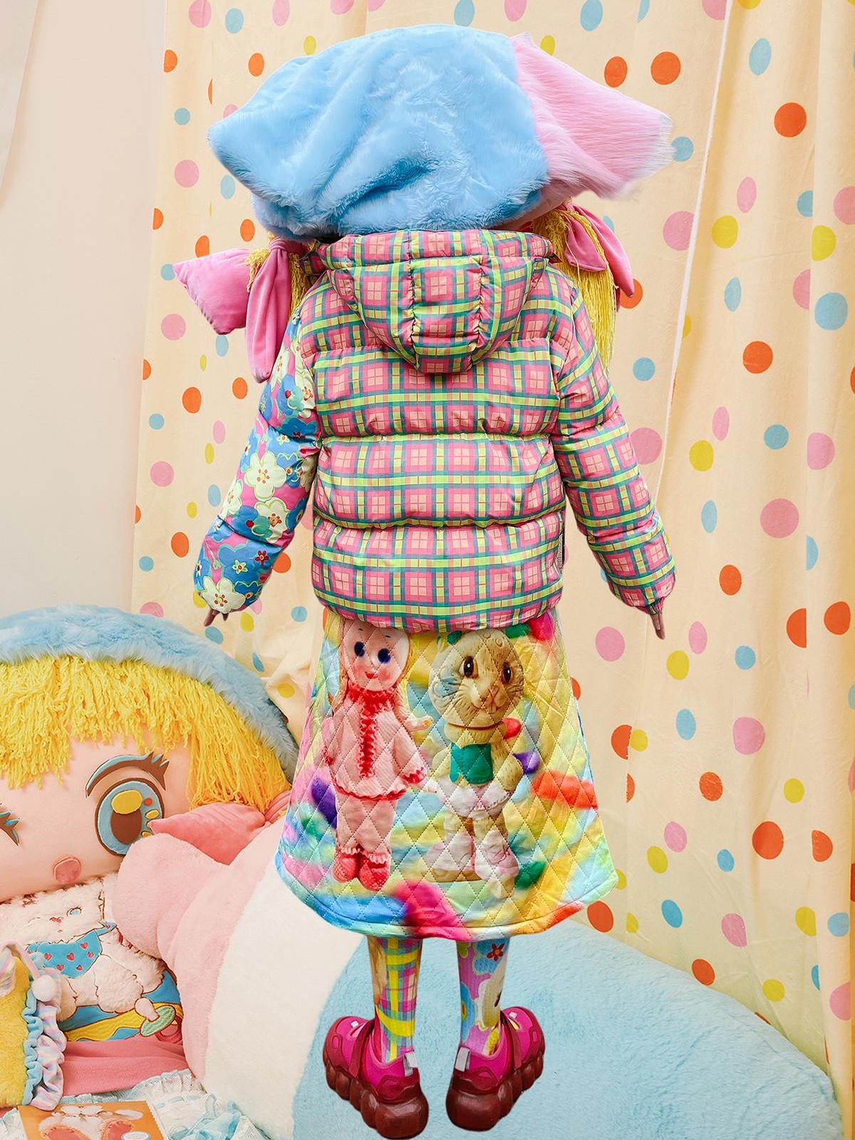 Frufru Gulu Colorful Cartoon Print Mid Length Women&