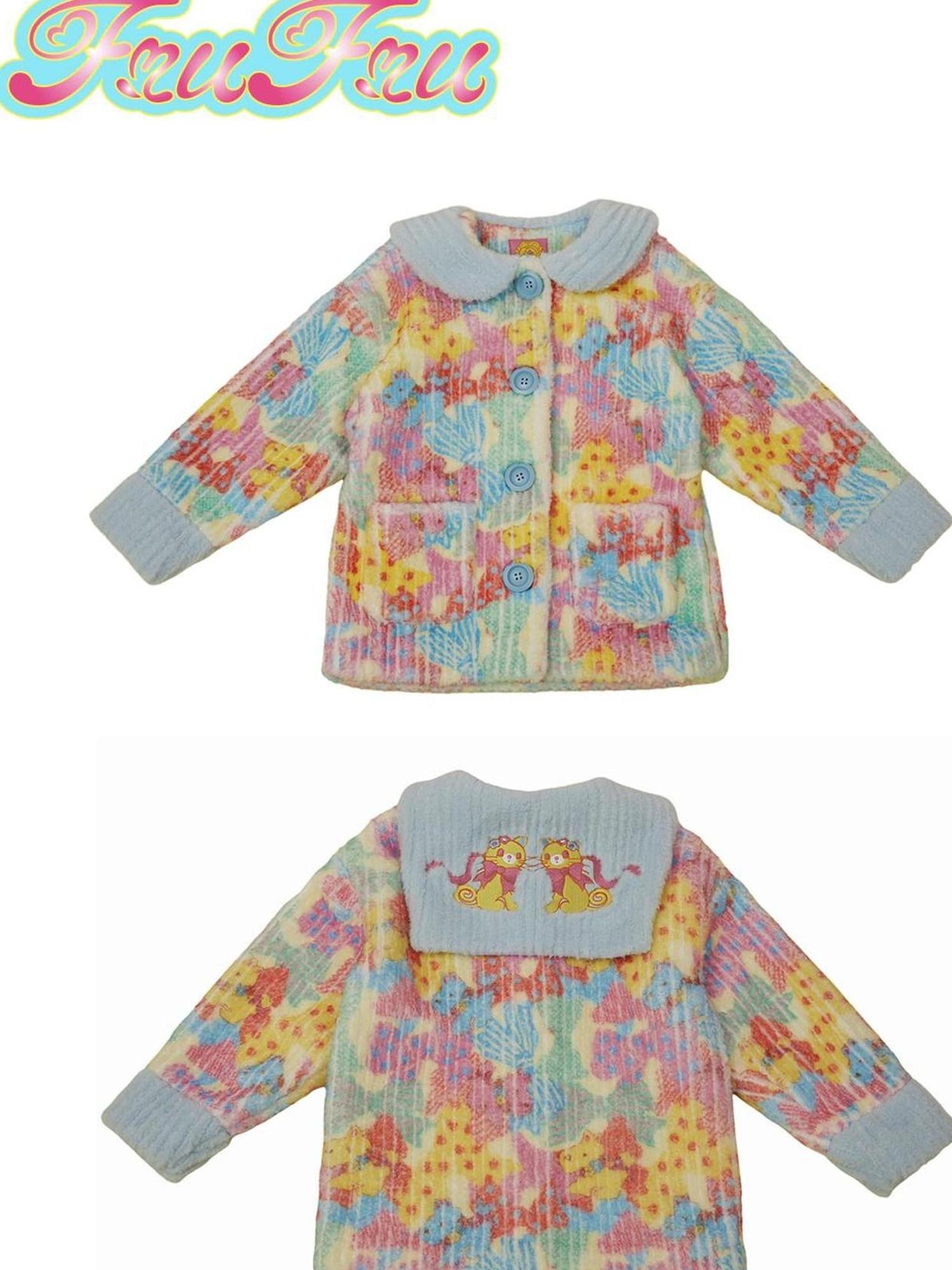 Frufru Gulu Frufru Gulu Cozy Winter Fluffy Print Dress For Girls