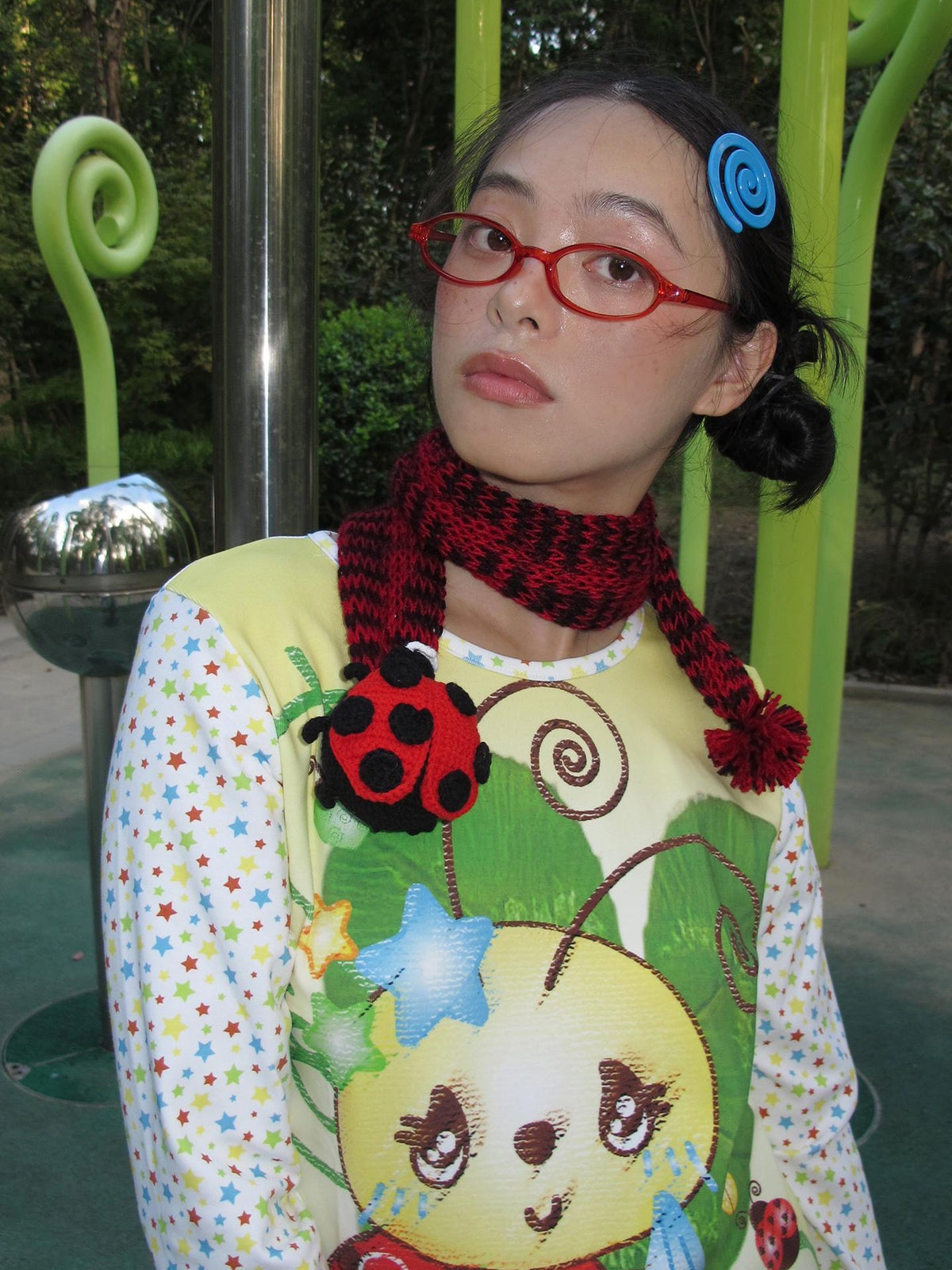 Frufru Gulu Cute Handmade Knit Beetle Animal Motif Rectangular Women&