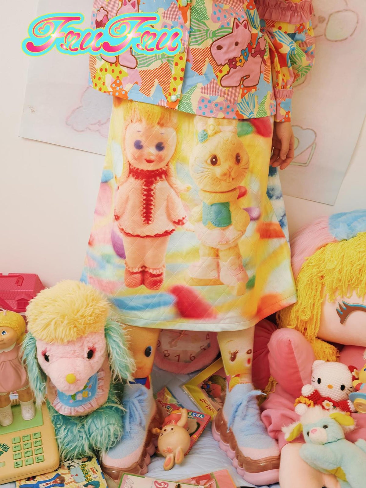 Frufru Gulu Double Sided Cartoon Print Quilted A Line Women&