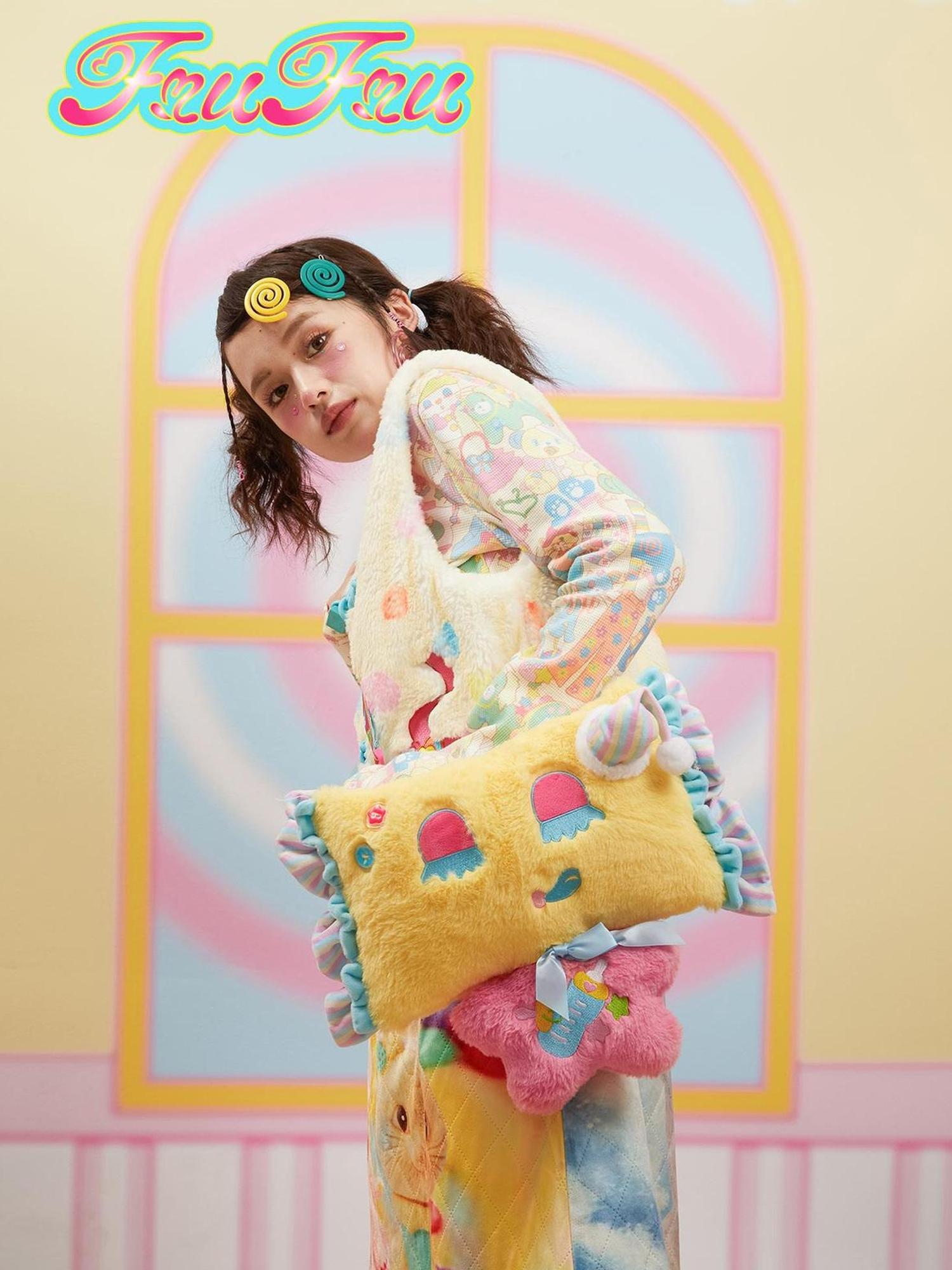 Frufru Gulu Frufru Gulu Plush Singing Crossbody Bag Autumn Winter Cute