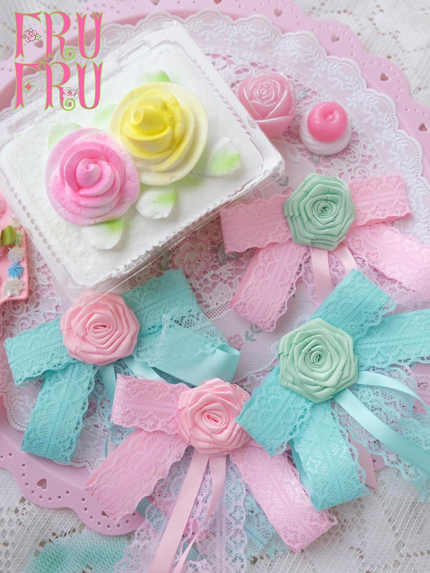 Frufru Gulu Rose Cafe Vintage Bow Side Clip Women&