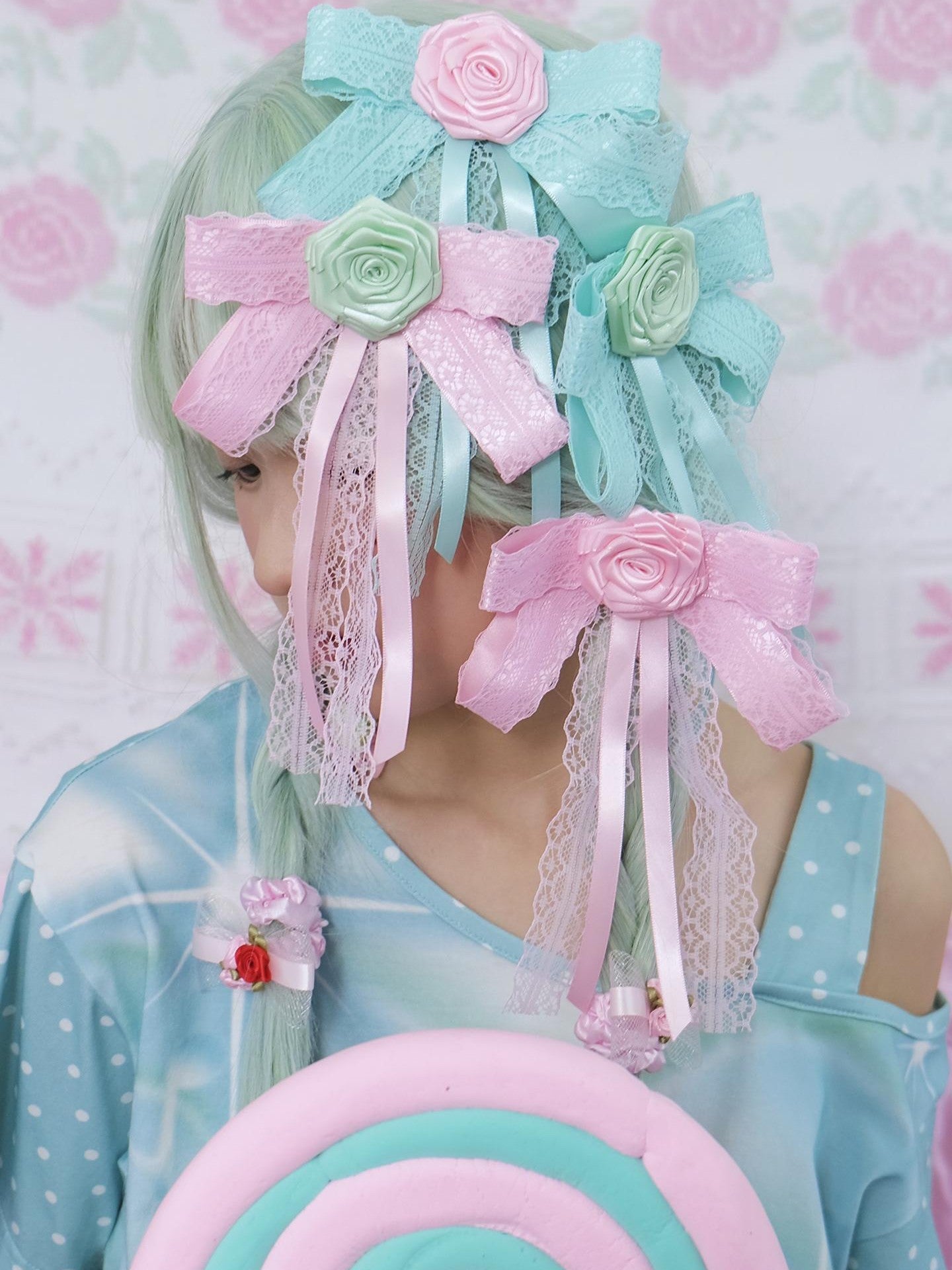 Frufru Gulu Rose Cafe Vintage Bow Side Clip Women&