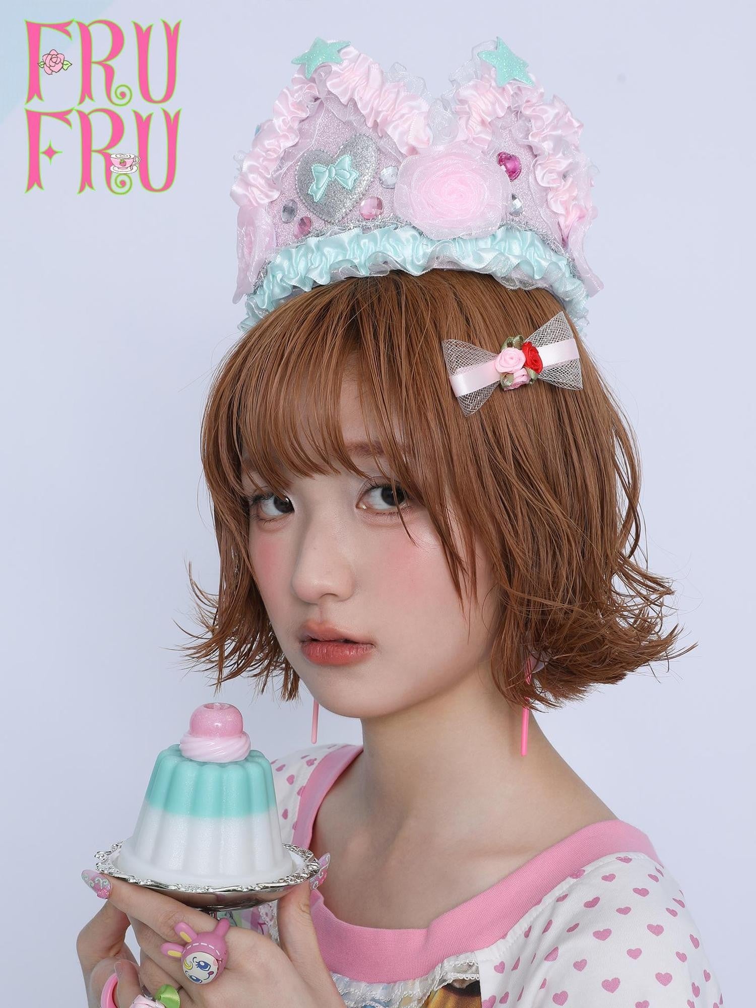 Frufru Gulu Vintage Rose Pink Butterfly Bow Women&